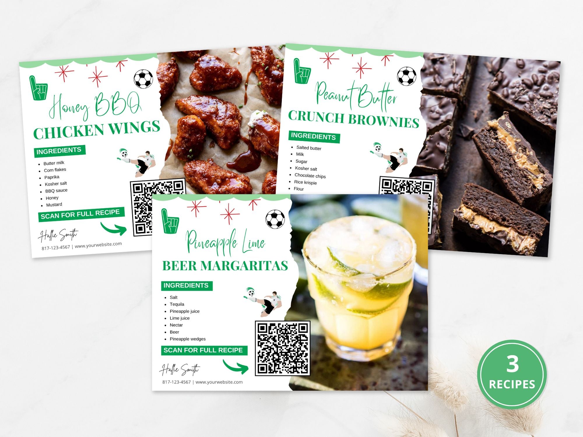 Football Season Real Estate Recipe Postcards - Themed postcards with delicious recipes and real estate tips.