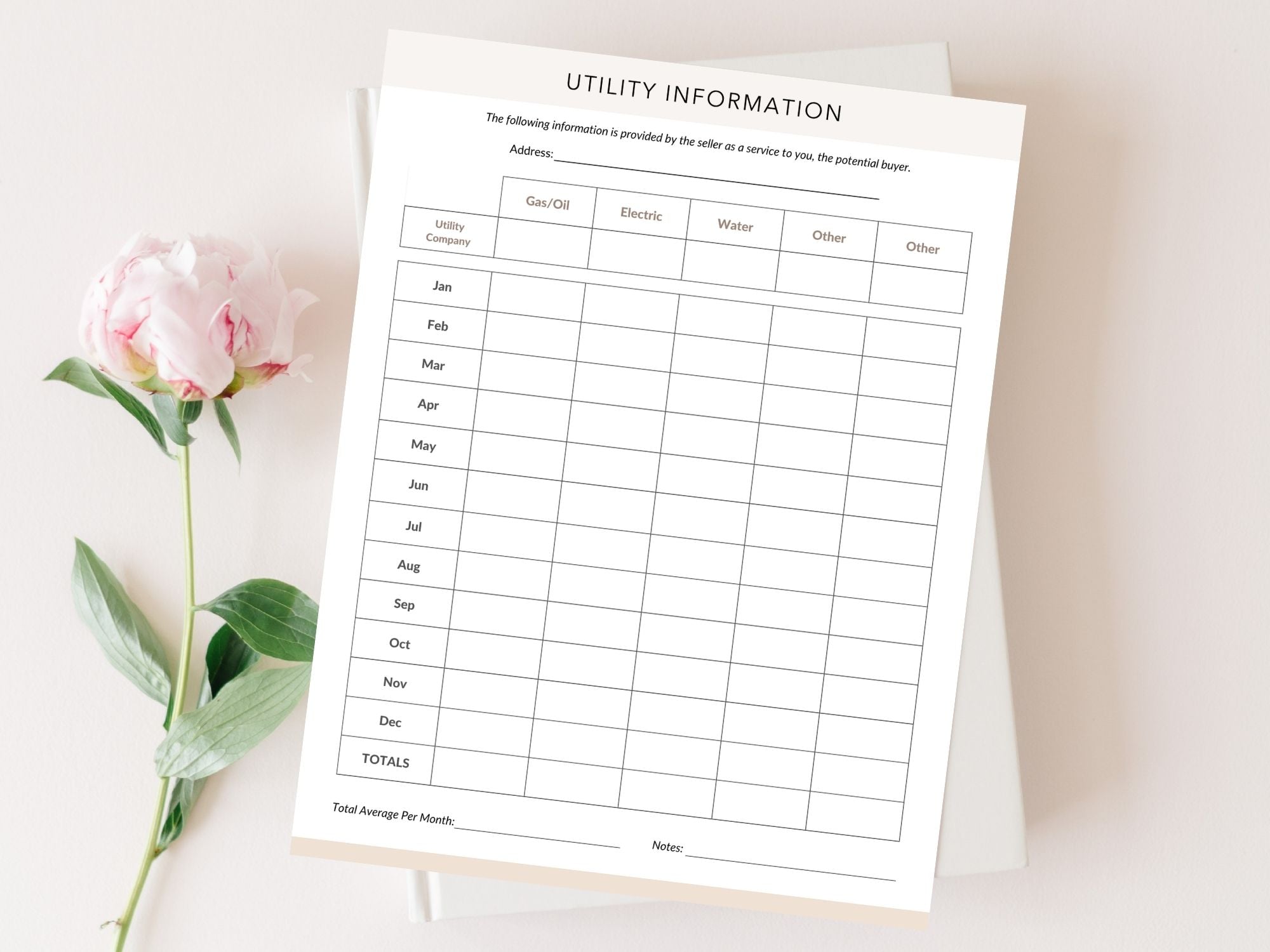 Real Estate Utility Information Sheet - Editable template for streamlining utility information and ensuring a smooth transition for new homeowners in the real estate journey.