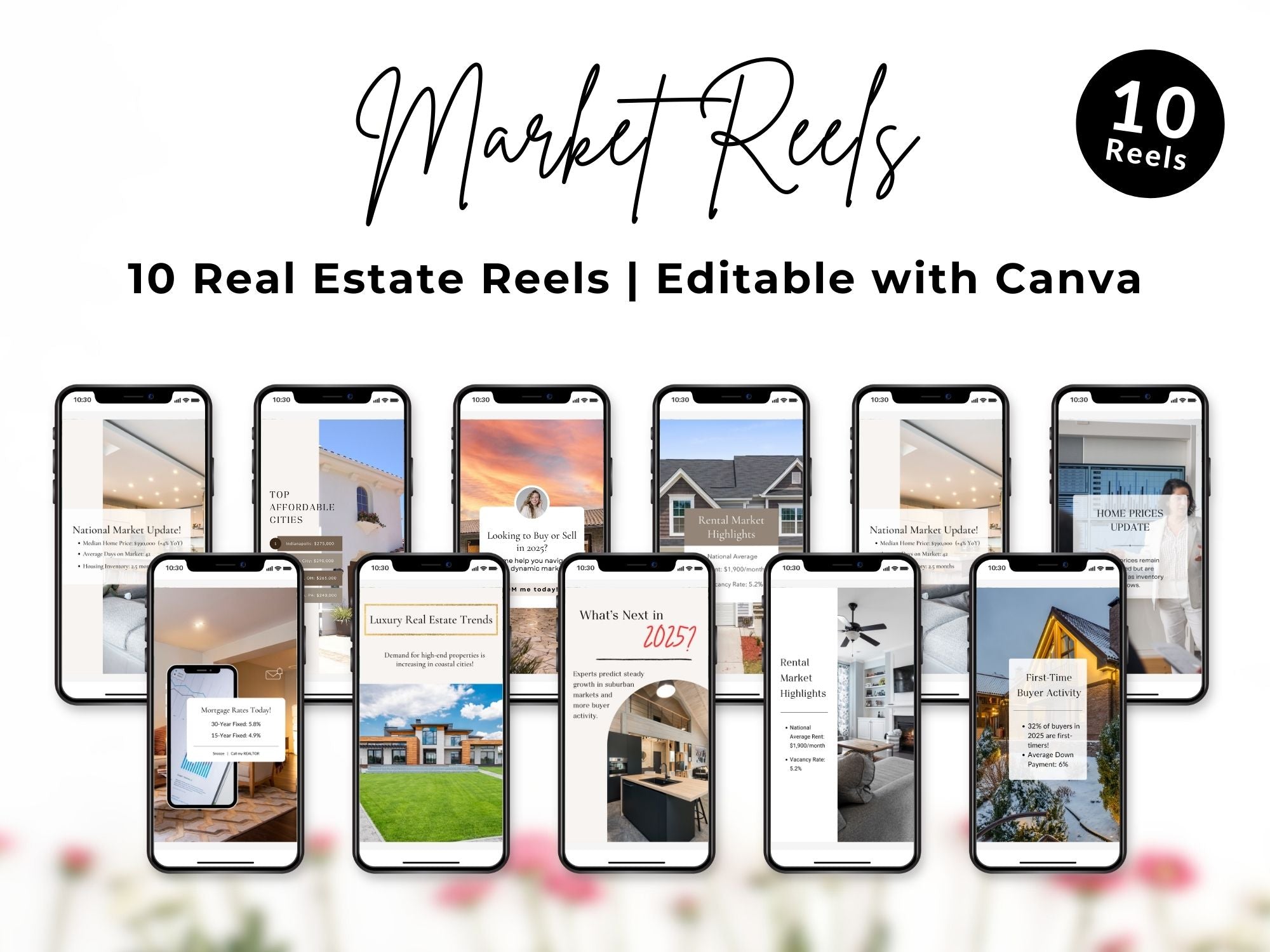 Engaging real estate market reels highlighting trends, updates, and insights for buyers and sellers.