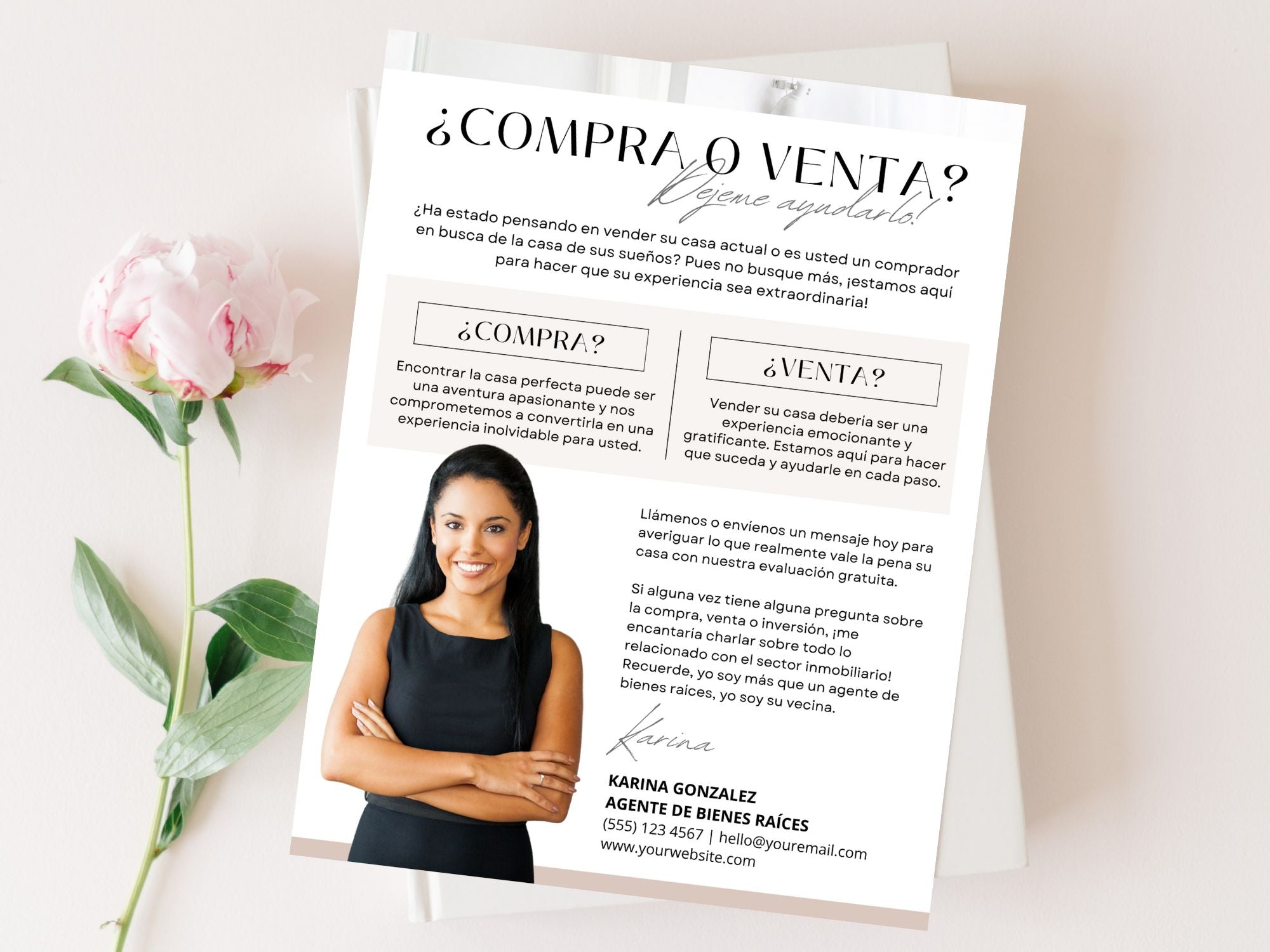 Spanish Buying or Selling Real Estate Letter Vol. 02 - Instill confidence when buying or selling properties with a personalized introduction, clear guidance, and professional real estate services