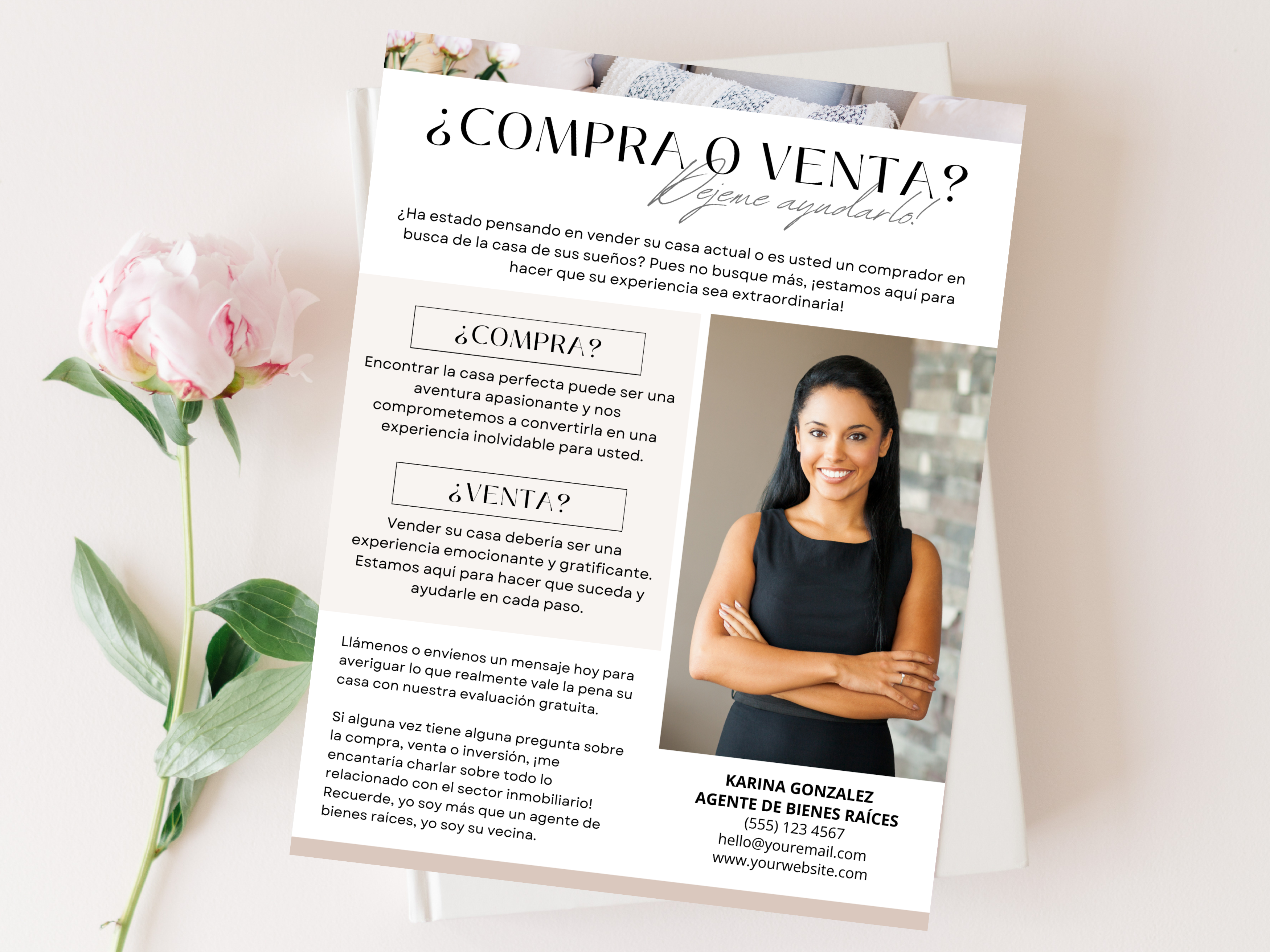 Spanish Buying or Selling Real Estate Letter Vol. 01 - Enhance confidence in property transactions with a personalized introduction and trusted real estate services.