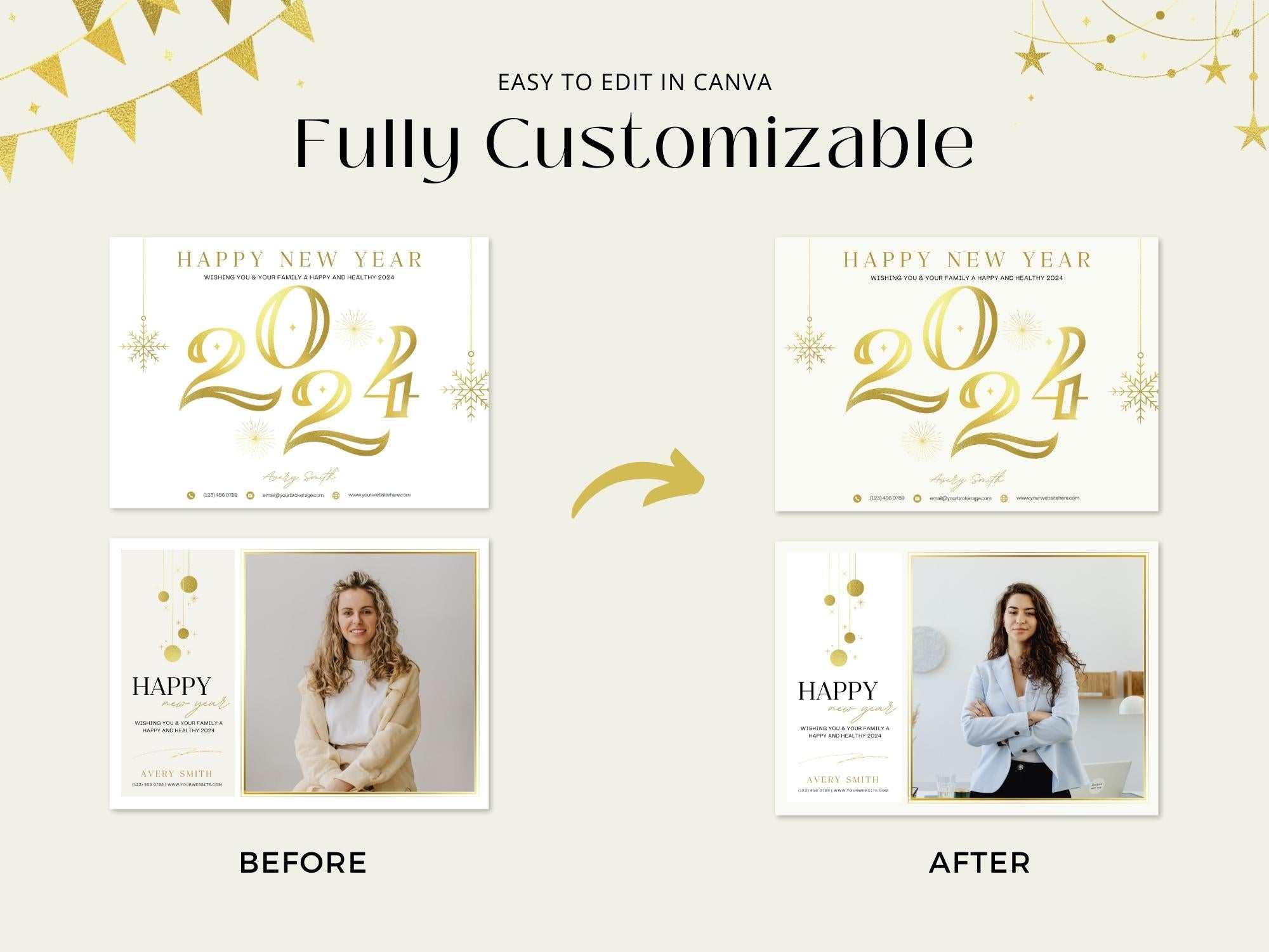 Real Estate New Year Bundle: Elevate Your Marketing with Professional Templates for a Memorable New Year Connection.