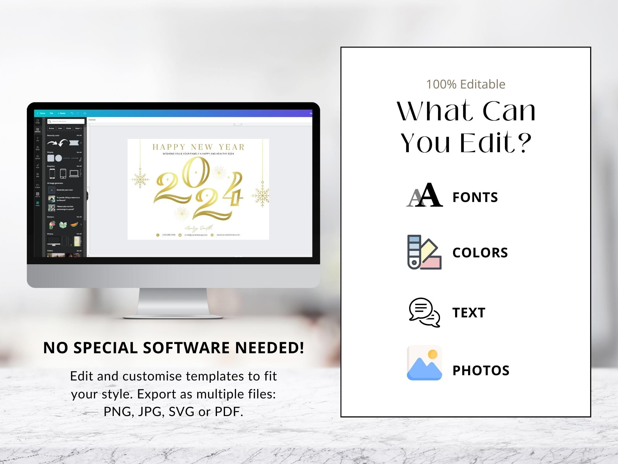 Real Estate New Year Bundle: Elevate Your Marketing with Professional Templates for a Memorable New Year Connection.