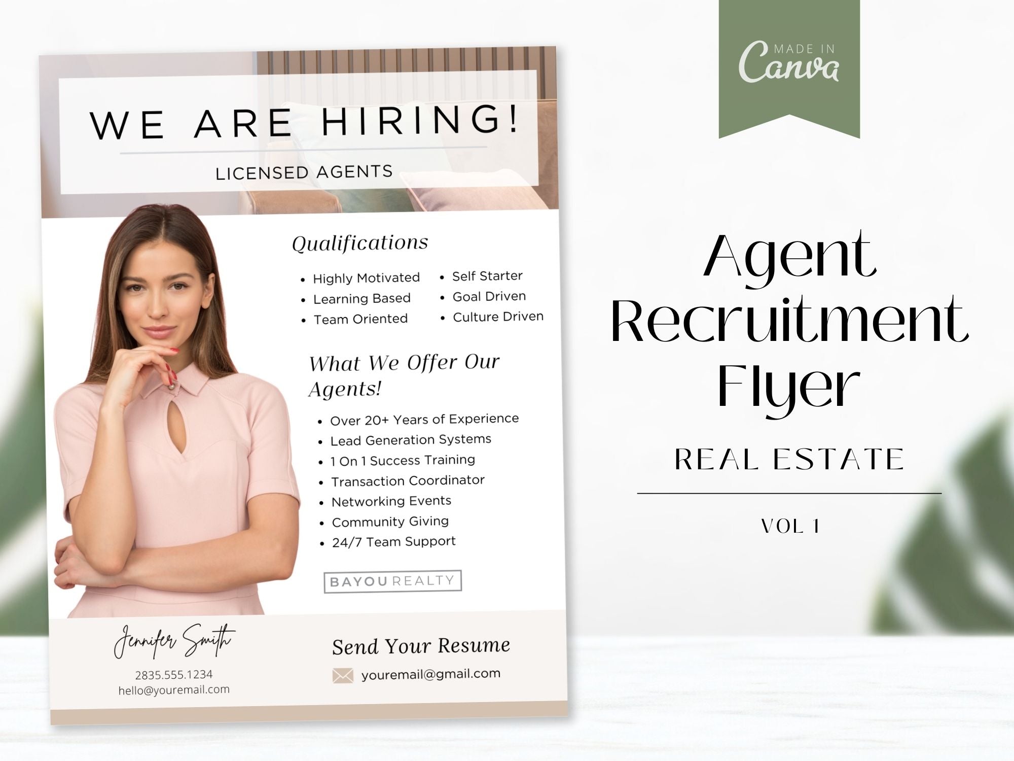 Agent Recruitment Flyer- Professionally designed flyer for recruiting real estate agents.