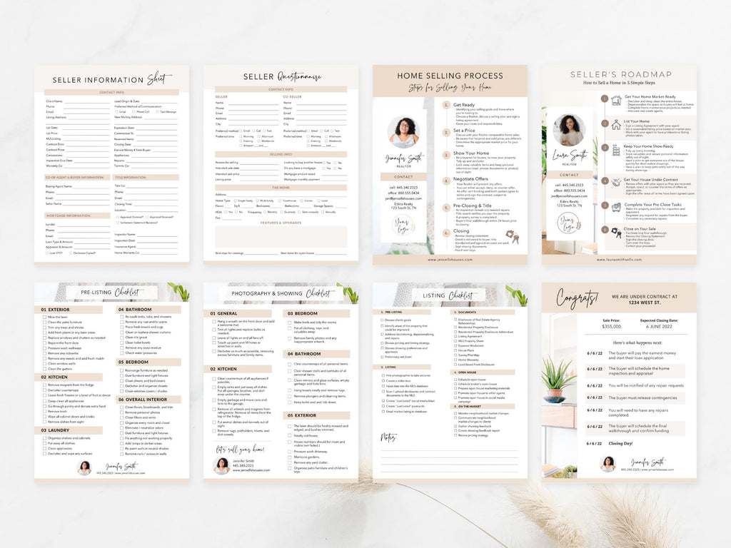Real Estate Seller Checklists Bundle - Versatile and editable templates for empowering sellers with comprehensive guides in the real estate transaction process.