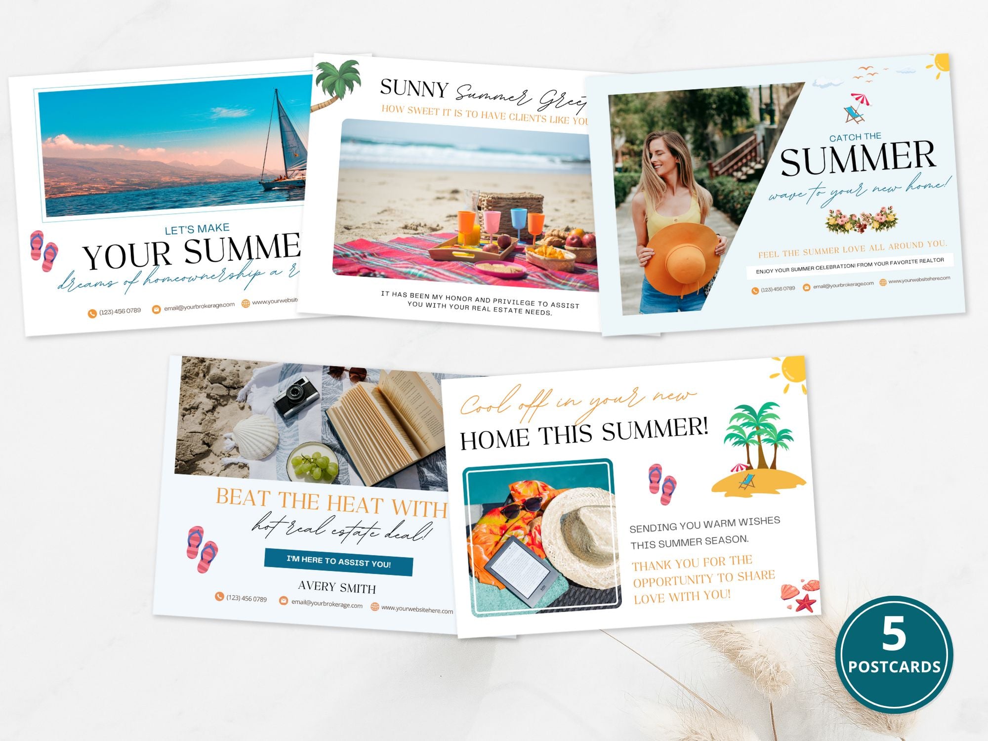 Summer Postcard Bundle - Vibrant designs perfect for staying connected with clients and prospects during the sunny season.