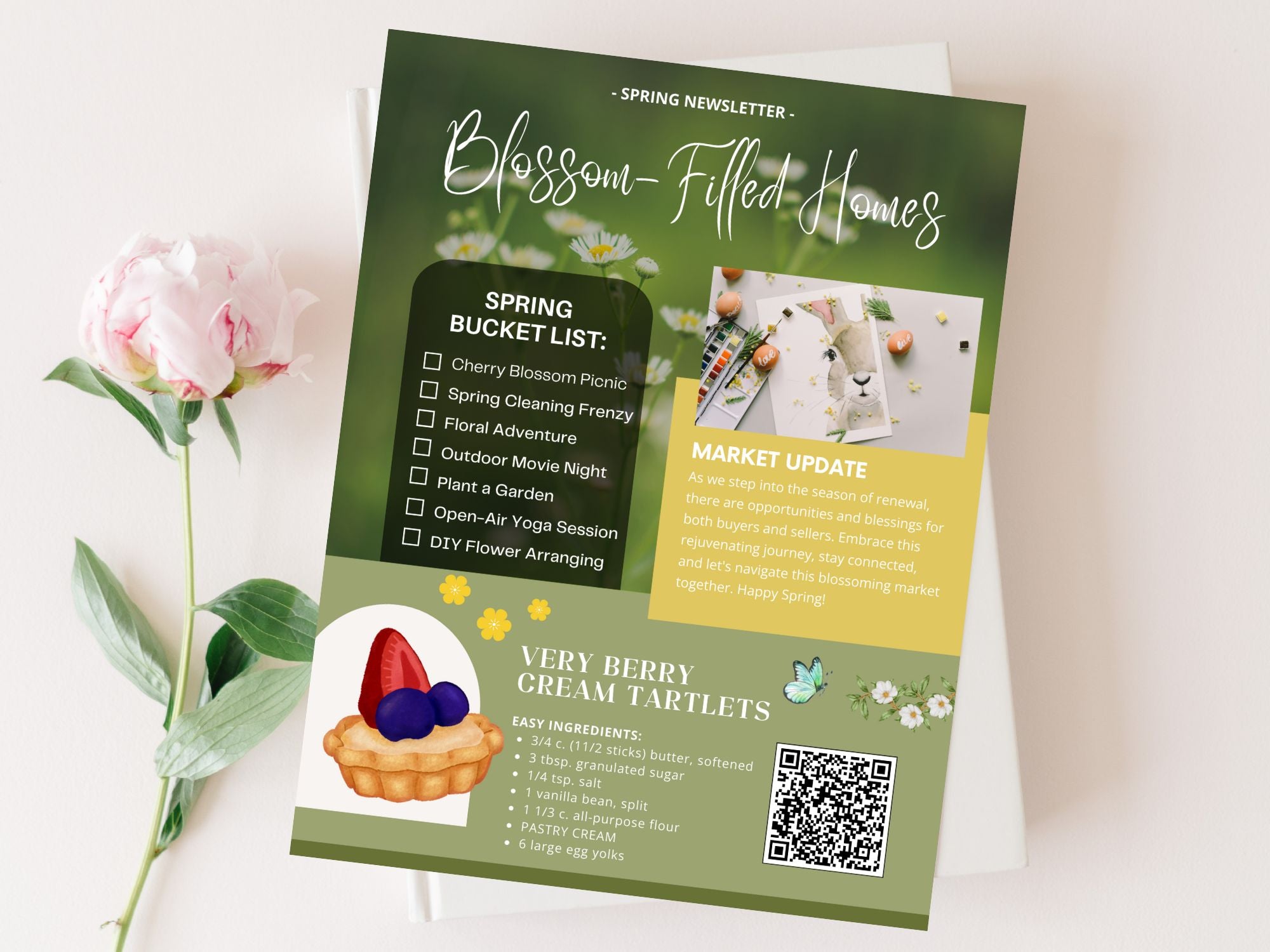 Spring Holiday Newsletter 2024 - Festive real estate newsletter template for spreading springtime joy.