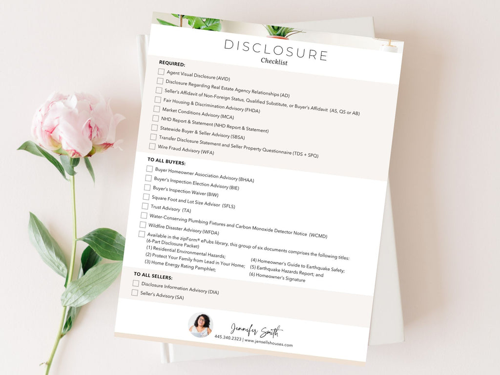 Real Estate Disclosure Checklist - Editable template for ensuring compliance and transparency in real estate transactions.