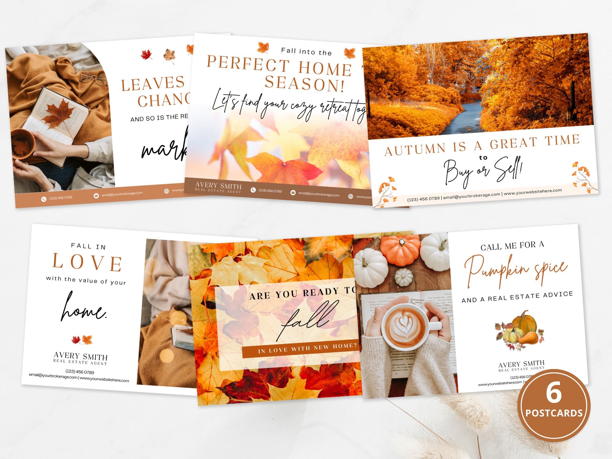 Fall Postcard Bundle Vol 02 - Autumn-themed postcards designed for real estate marketing.