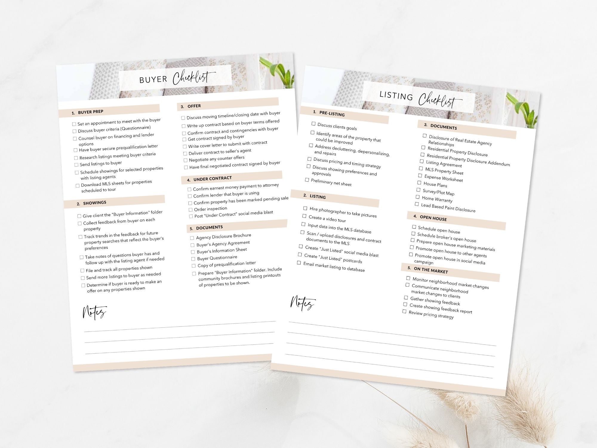 Real Estate Buyer & Listing Checklist - Comprehensive and editable template for organized and efficient real estate transactions.