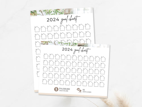 Real Estate 2024 Realtor Goal Chart - Comprehensive chart for goal setting and tracking, providing a motivational and practical tool for achieving real estate milestones in the year 2024.