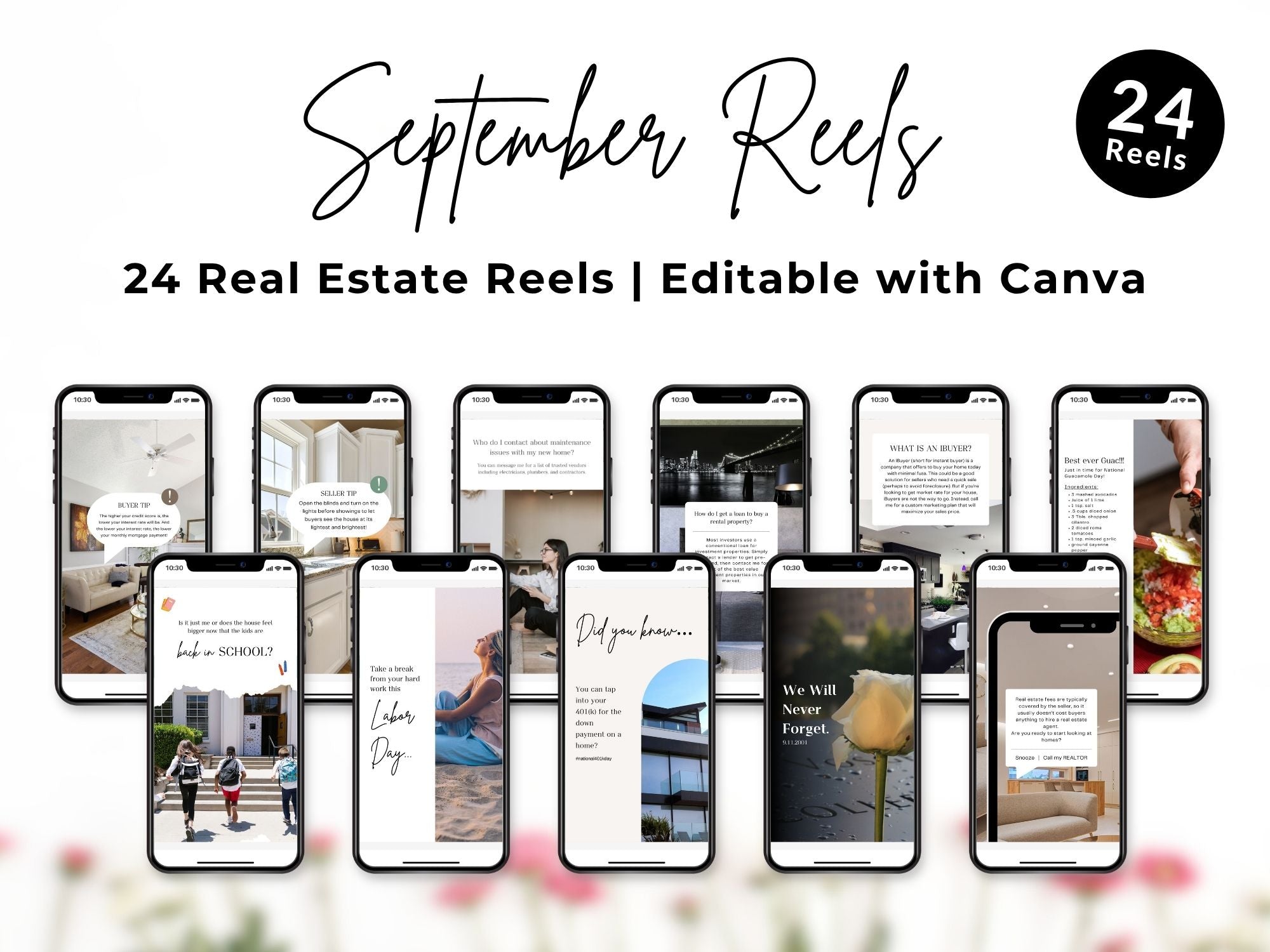 September real estate Instagram reel templates for early fall marketing