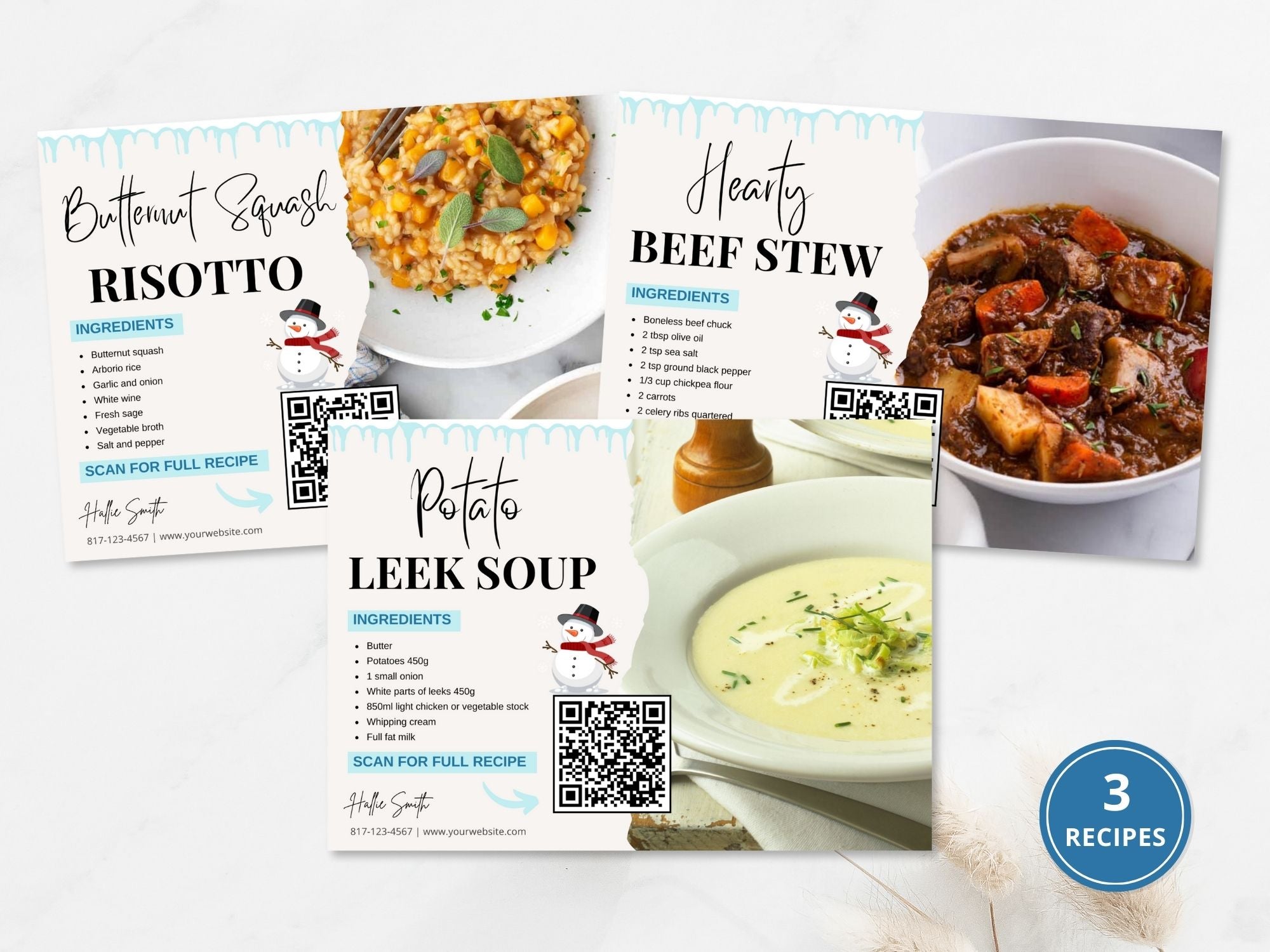 Real Estate Winter Recipe Postcard Bundle: Sharing Seasonal Warmth and Culinary Delights with Clients and Prospects