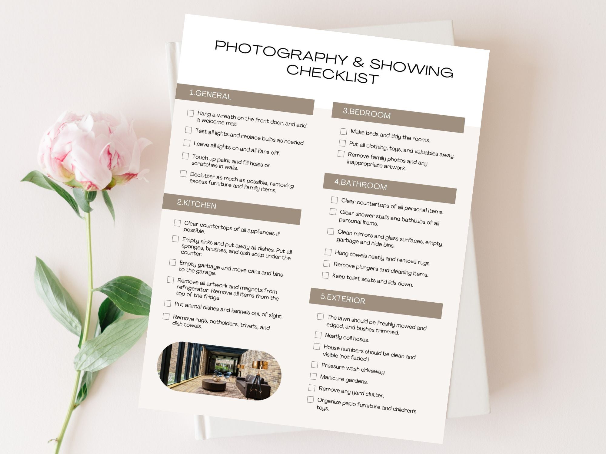 Real Estate Luxury Photography & Showing Checklist - Detailed guide for flawless presentations in the luxury real estate market.
