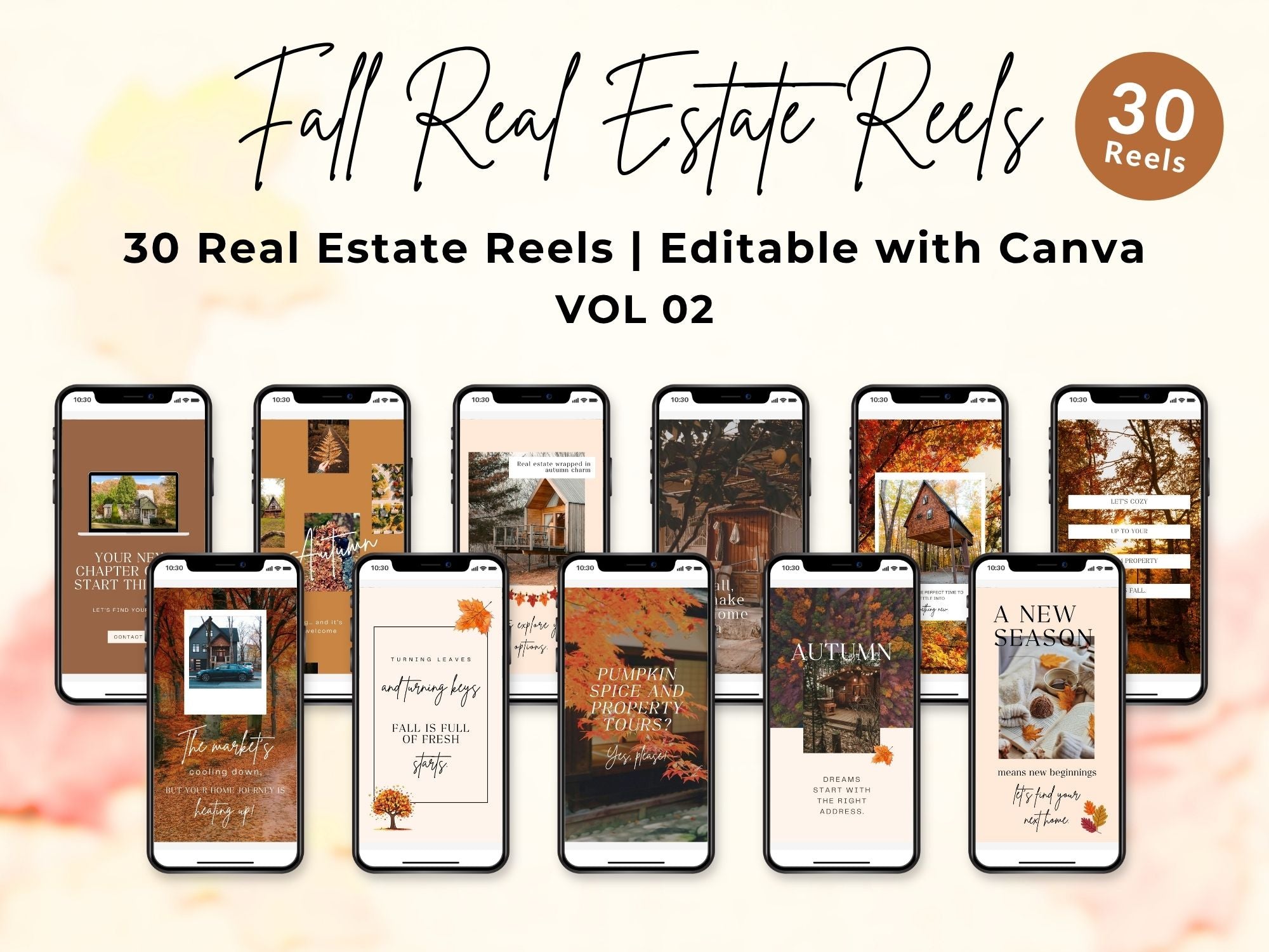 Fall-themed real estate Instagram reels template for agents
