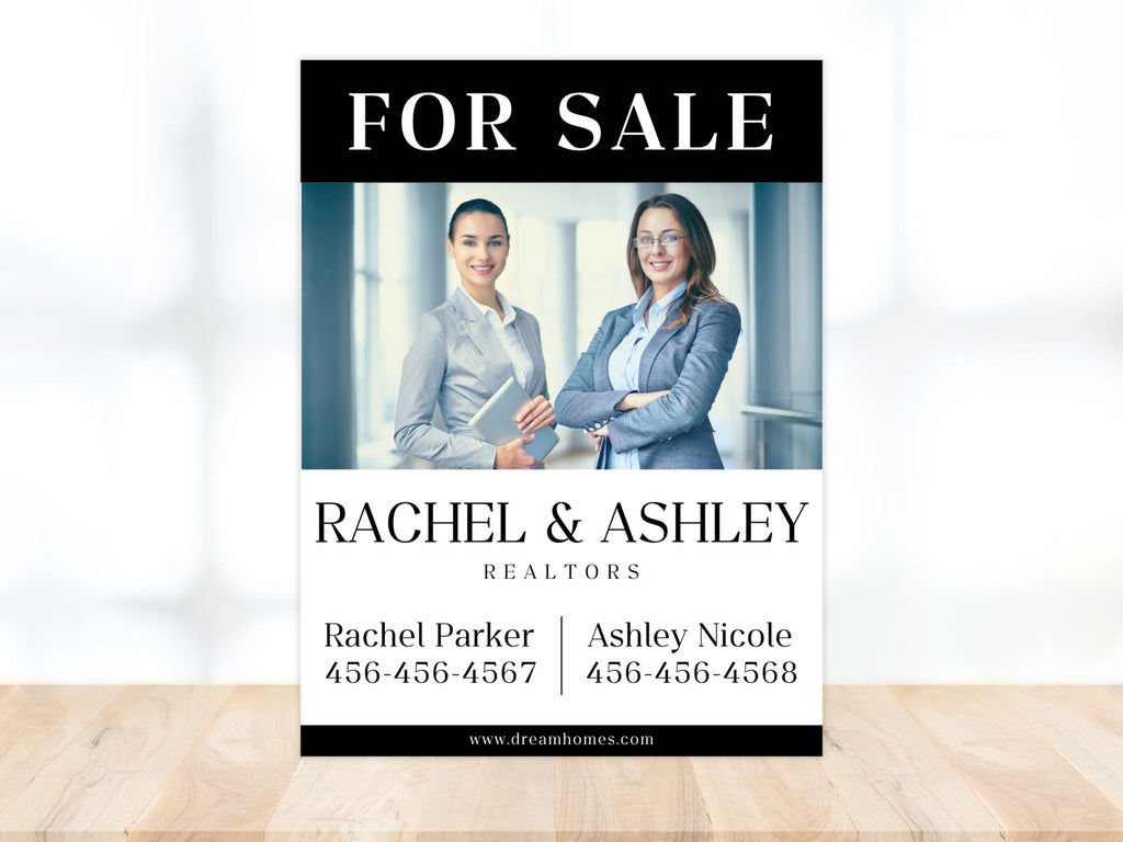 Black Multiple Agents Yard Sign (18 x 24)- Sleek and durable yard sign for showcasing multiple  agents.