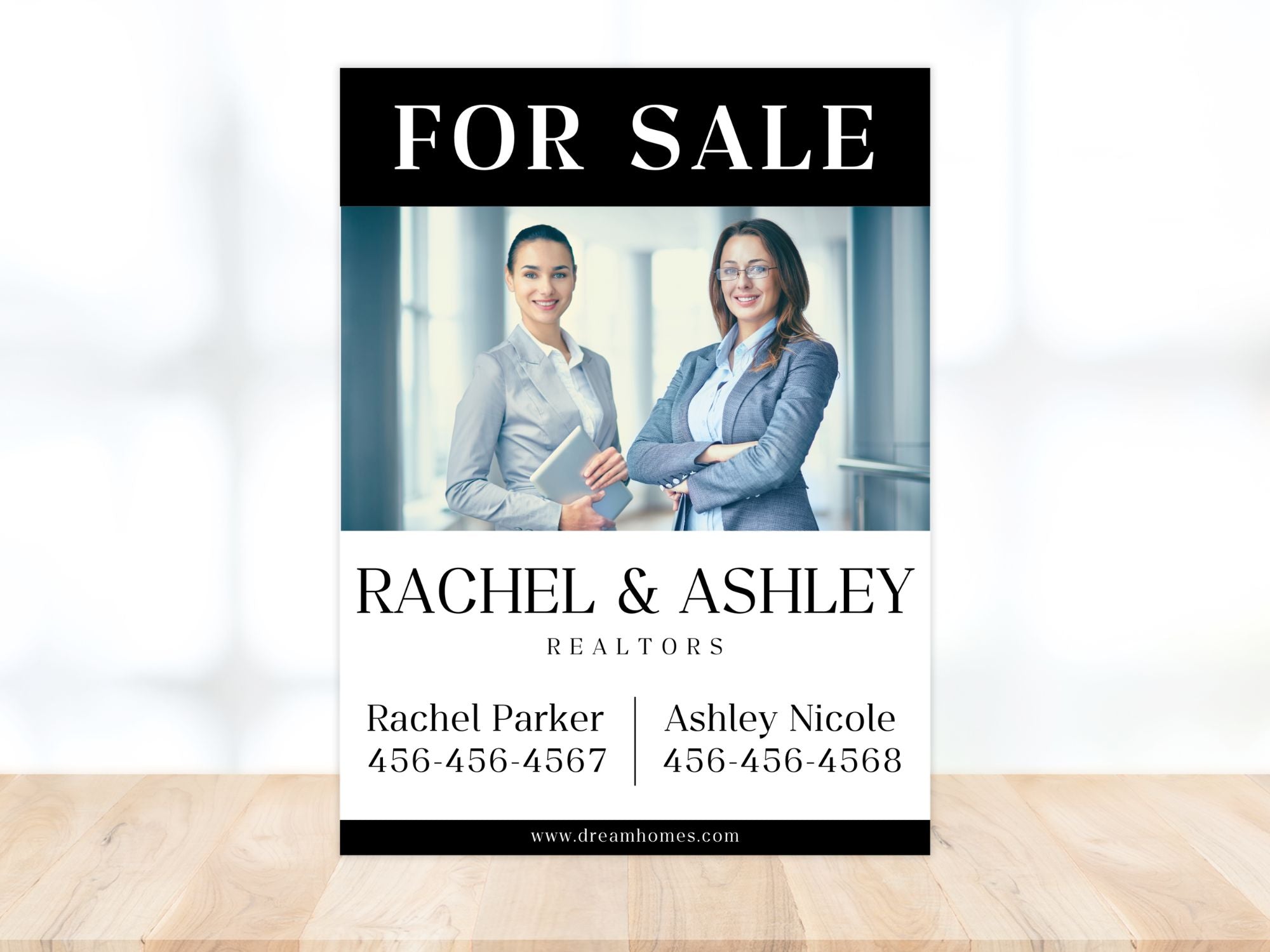  Black Multiple Agents Yard Sign (18 x 24)- Sleek and durable yard sign for showcasing multiple  agents.