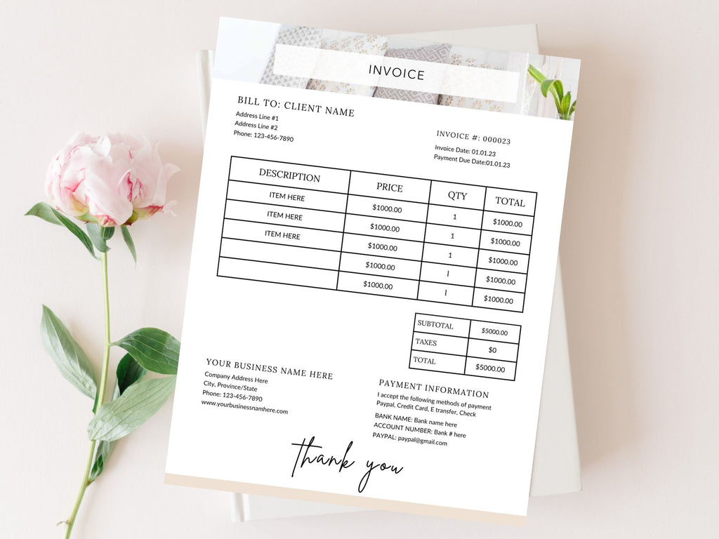 Cleaning Services Invoice - Editable template for streamlining the billing process, ensuring accuracy and professionalism in invoicing clients for cleaning services in the cleaning business.
