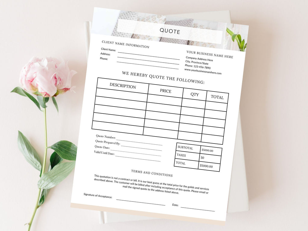 Cleaning Services Quotation - Editable template for presenting professional cleaning service quotes, streamlining the quotation process, ensuring accuracy and organization for quotes in the cleaning business.