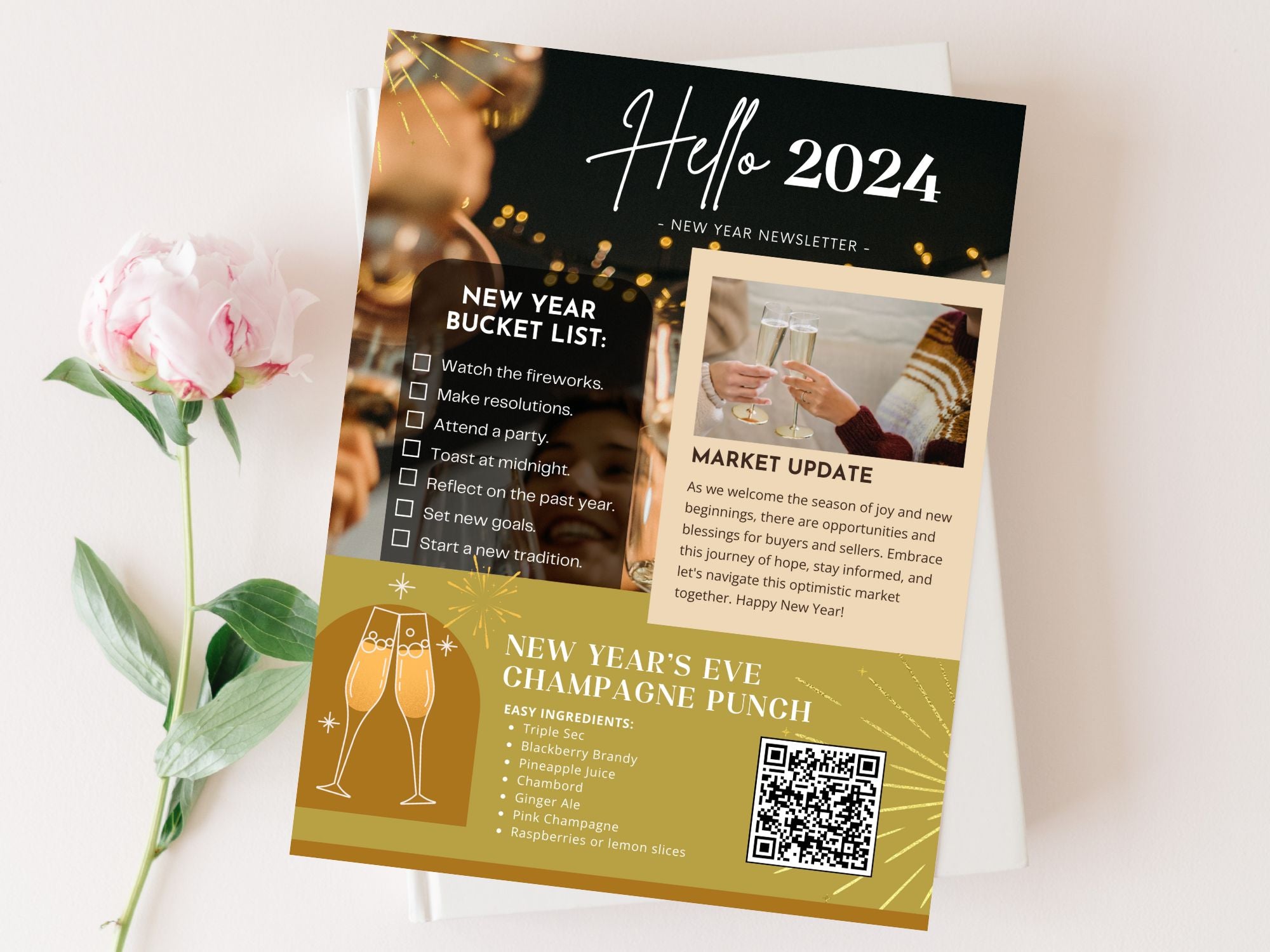 Real Estate New Year Newsletter 2024: Sharing Real Estate Insights and Celebrating the New Year with Clients and the Community