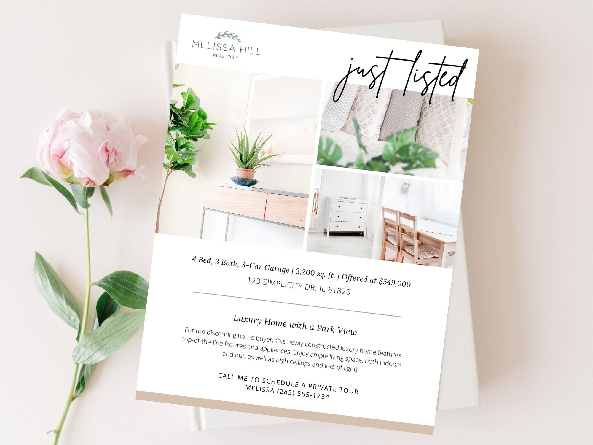 Real Estate Feature Sheet Flyer - Visually appealing flyer showcasing property highlights, features, and specifications for a professional and informative real estate marketing tool.