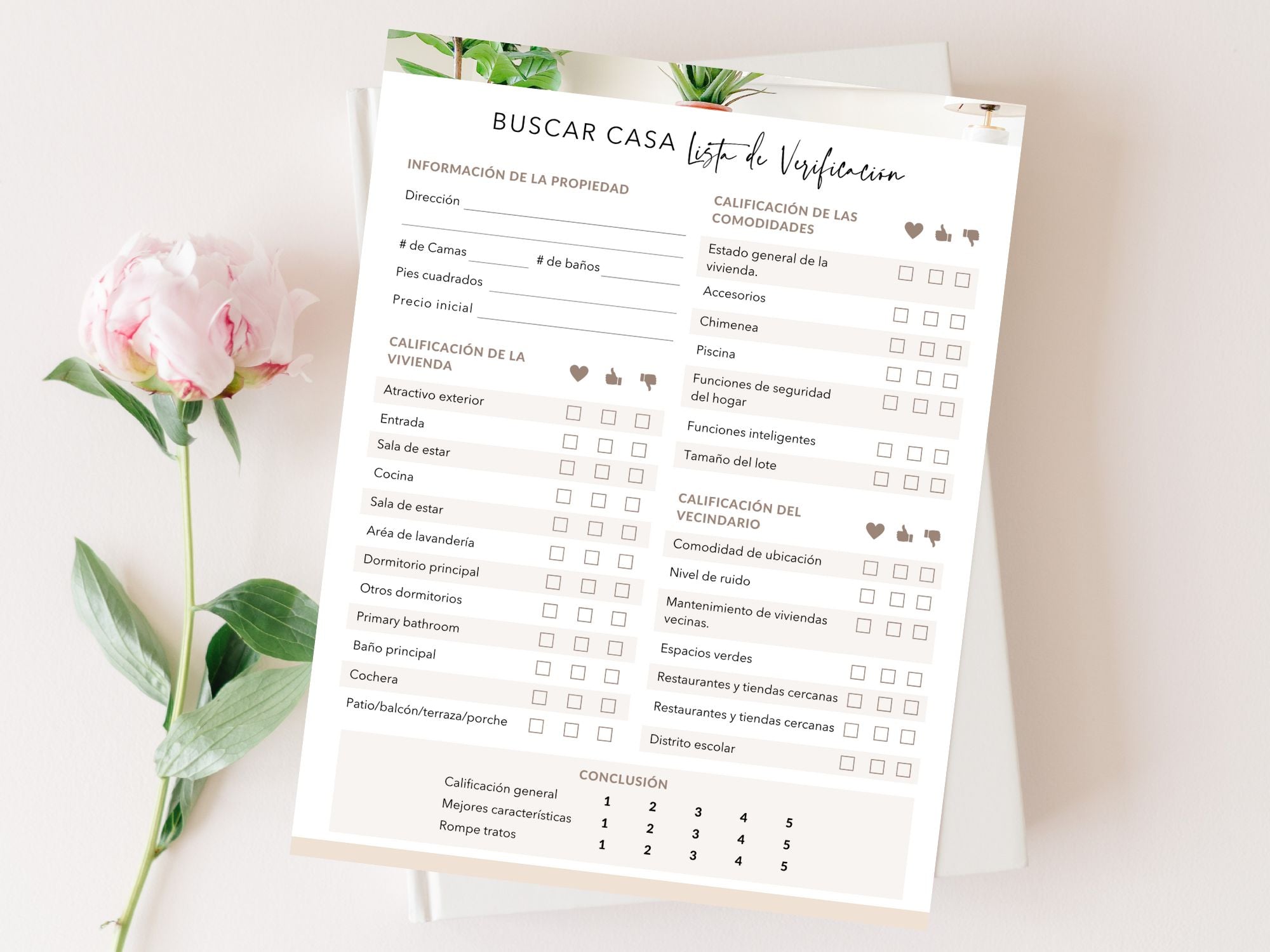Spanish House Hunting Checklist- Comprehensive guide for Spanish-speaking clients.