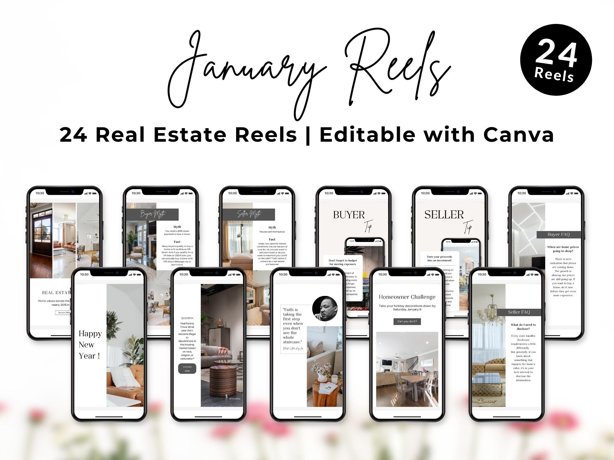 January real estate reels featuring new year housing tips and market updates for Realtors.