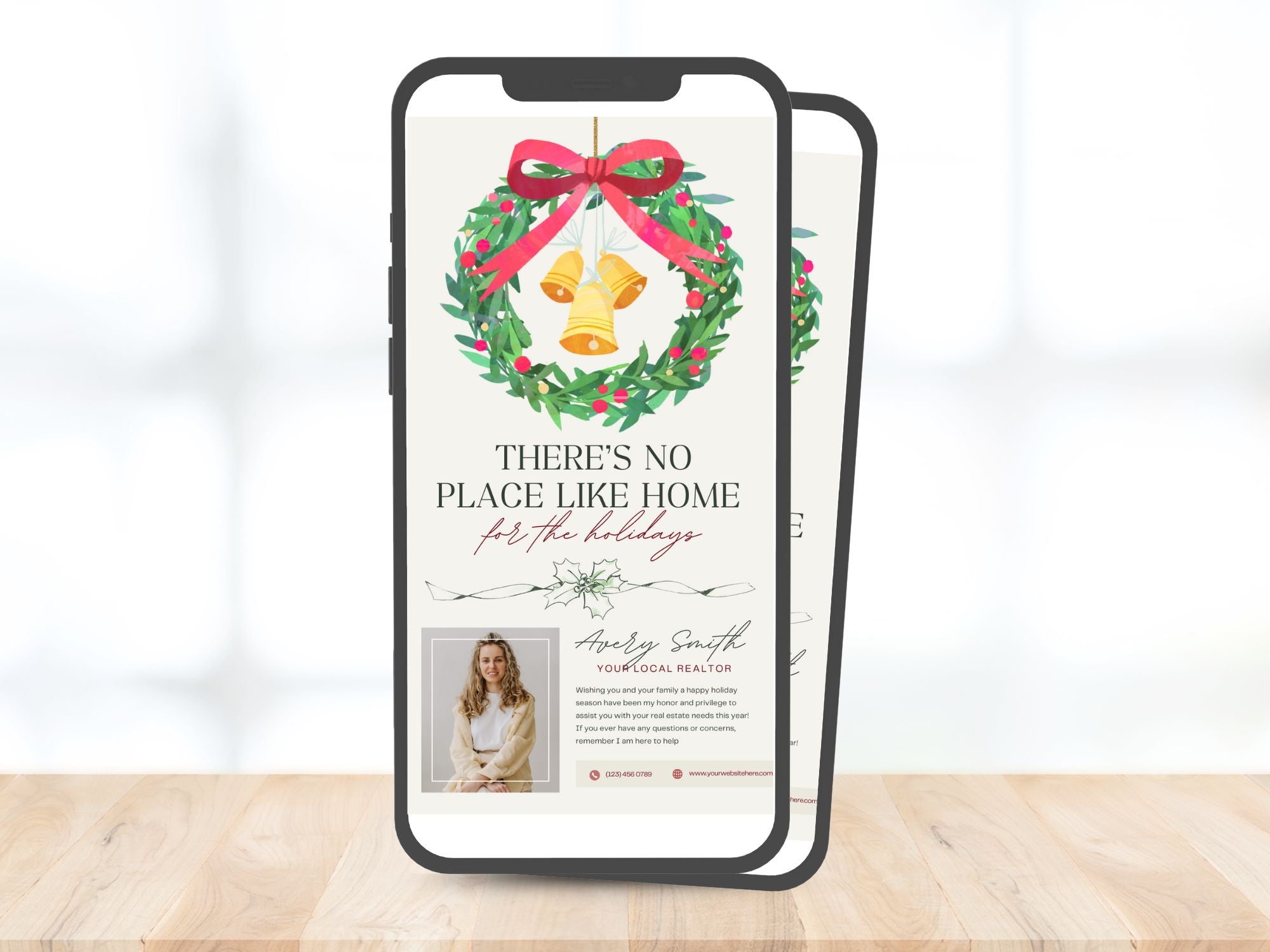 Real Estate No Place Like Home Digital Christmas Card - Celebrating the Joy of Home and Conveying Heartfelt Holiday Greetings to Clients and the Community