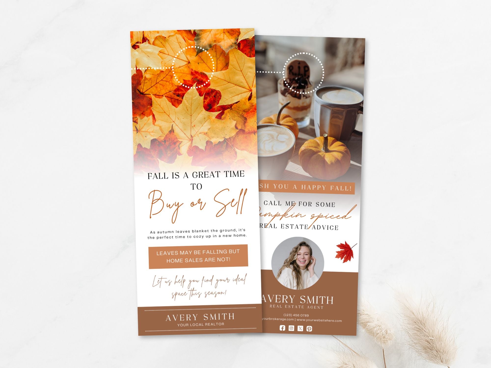 Fall Door Hangers Vol 02 - Vibrant and seasonal door hangers for fall-themed marketing.