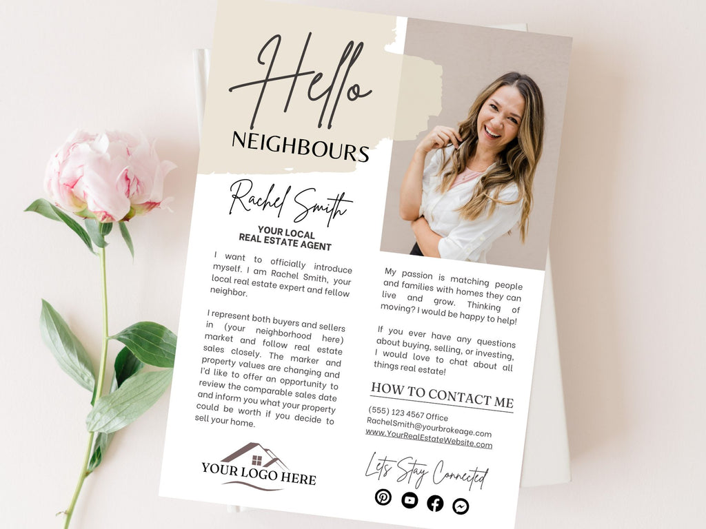 Hello Neighbors Real Estate Letter Vol 03 - Professionally designed real estate letter template for fostering connections with your community.