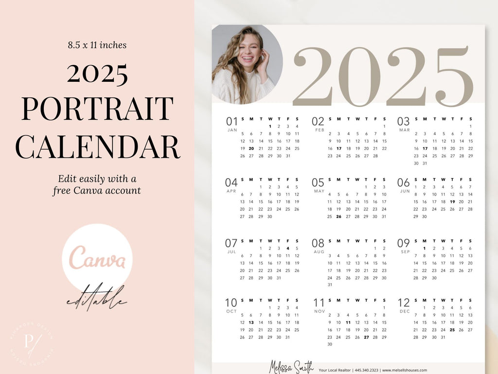 Real Estate 2025 Portrait Calendar