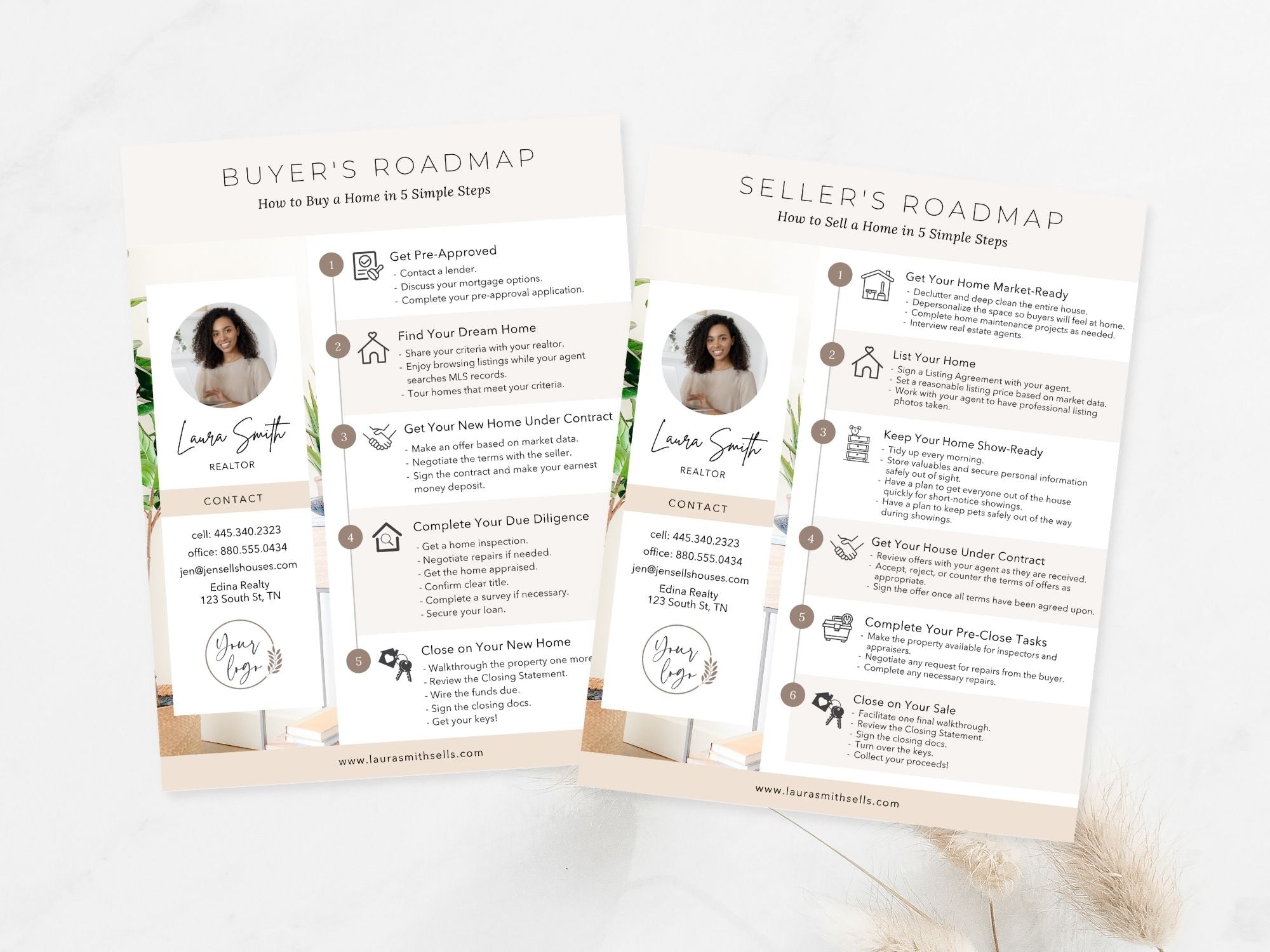 Real Estate Buyer & Seller Roadmap - Versatile and editable template for navigating the real estate journey seamlessly, providing a step-by-step guide for both buyers and sellers.