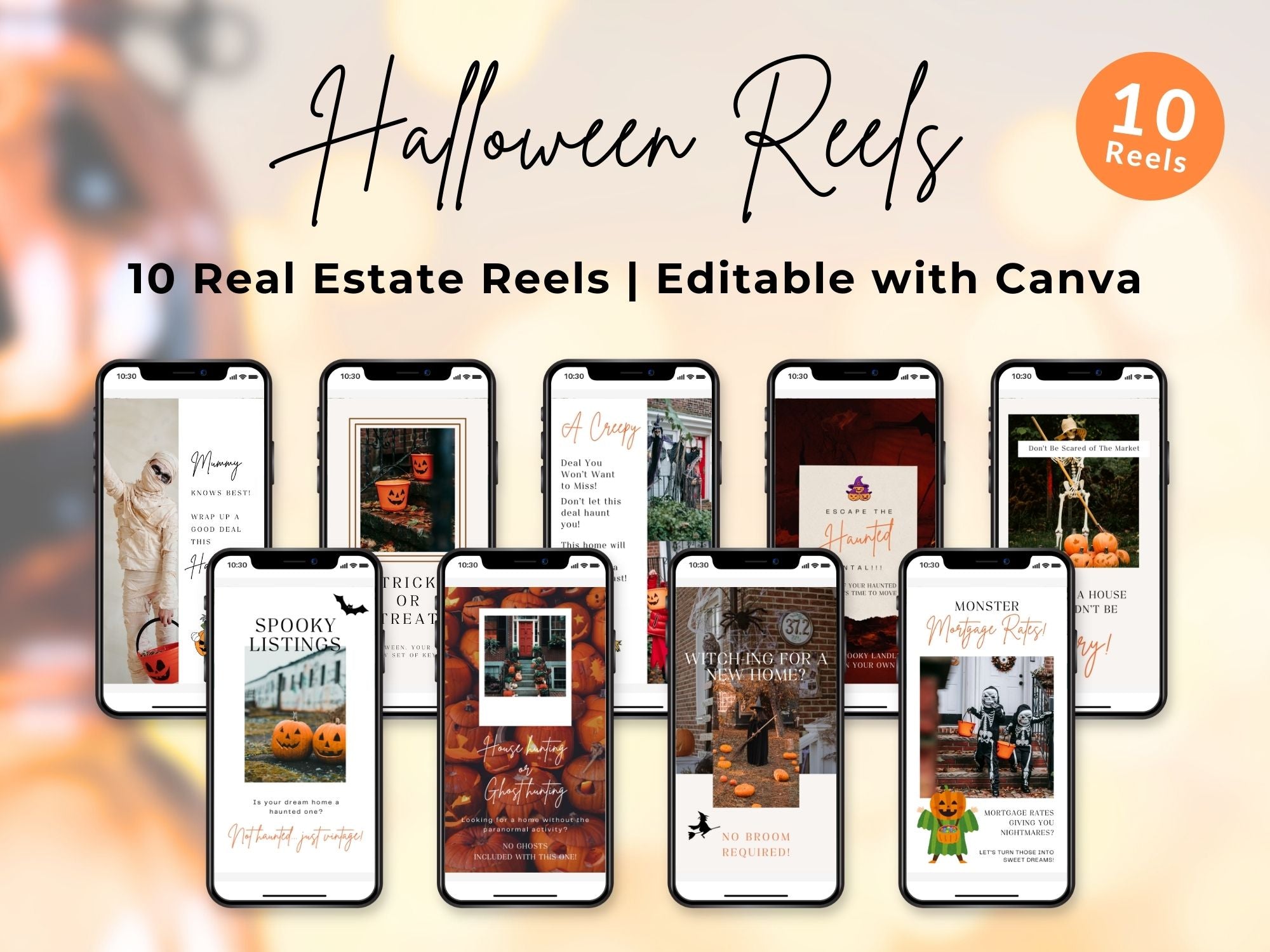 Halloween-themed real estate Instagram reels for realtors to engage their audience with spooky, festive content.