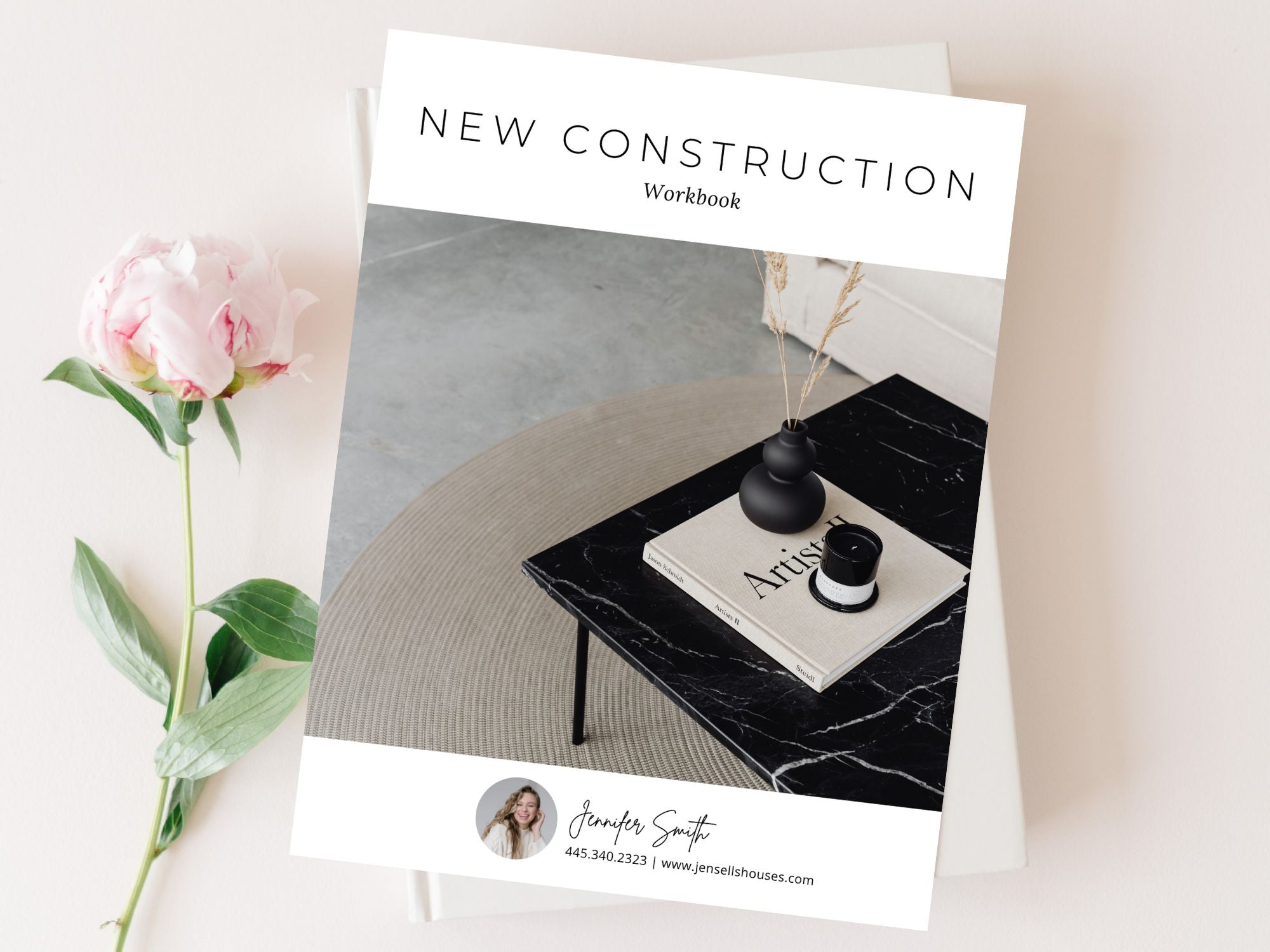 Minimal New Construction Workbook for realtors, helping clients navigate the home-building
process.