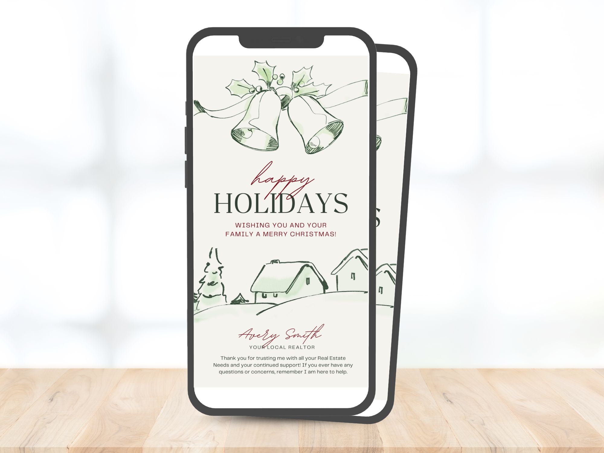 Real Estate Happy Holidays Digital Christmas Card - Spreading Holiday Cheer and Warm Wishes to Clients and the Community
