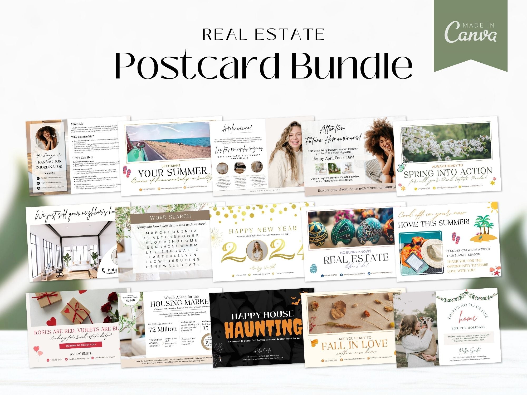 Real Estate Postcard Bundle- Beautifully designed postcards for real estate marketing.