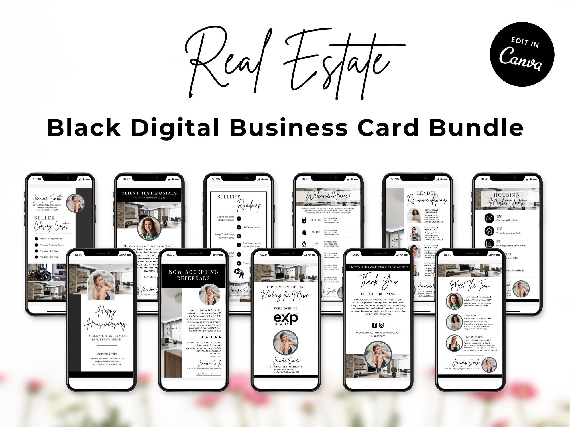 Black Real Estate Textable Bundle