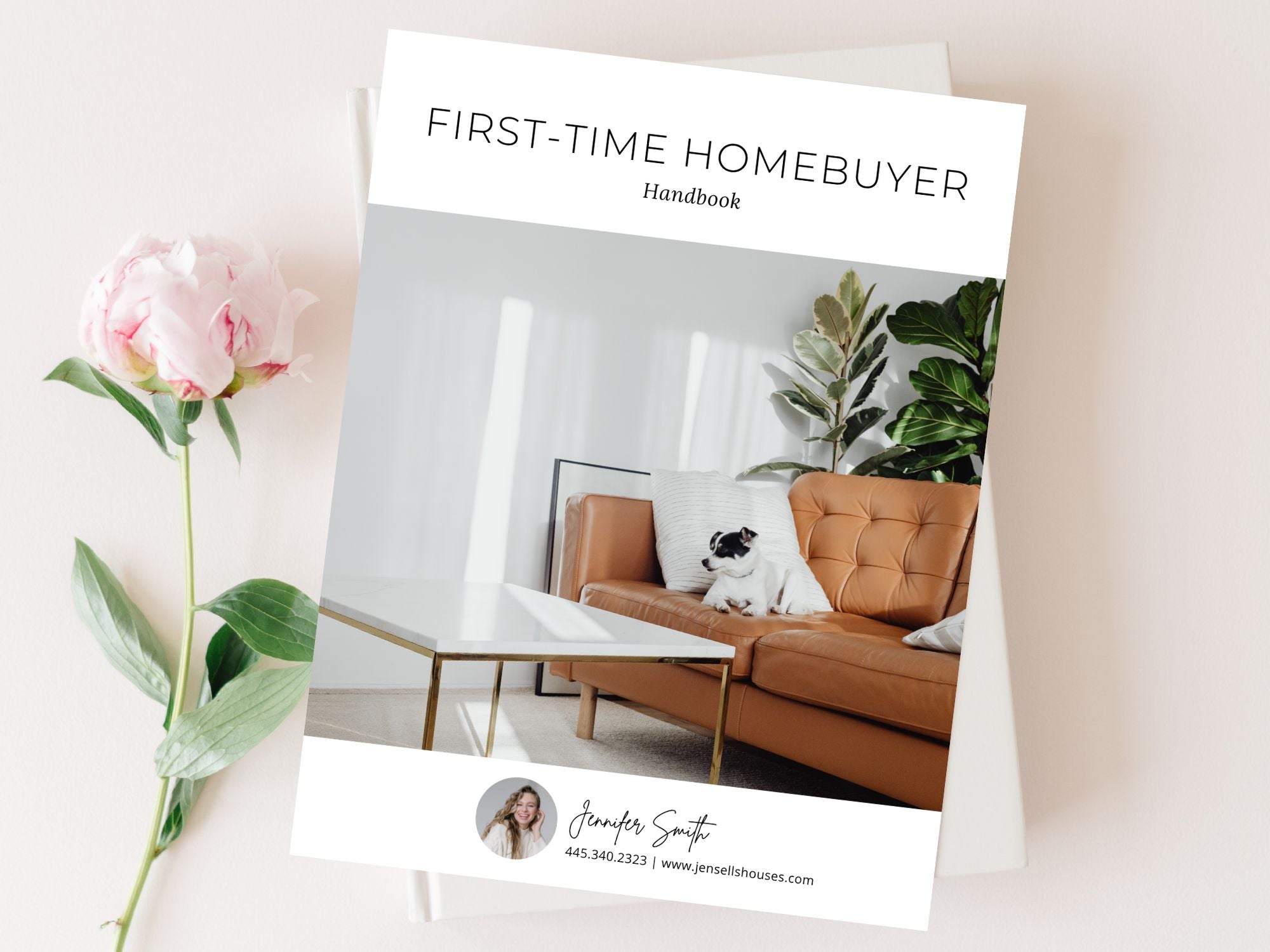 Minimal First Time Homebuyer Handbook for realtors, guiding new buyers through the home
purchase process.