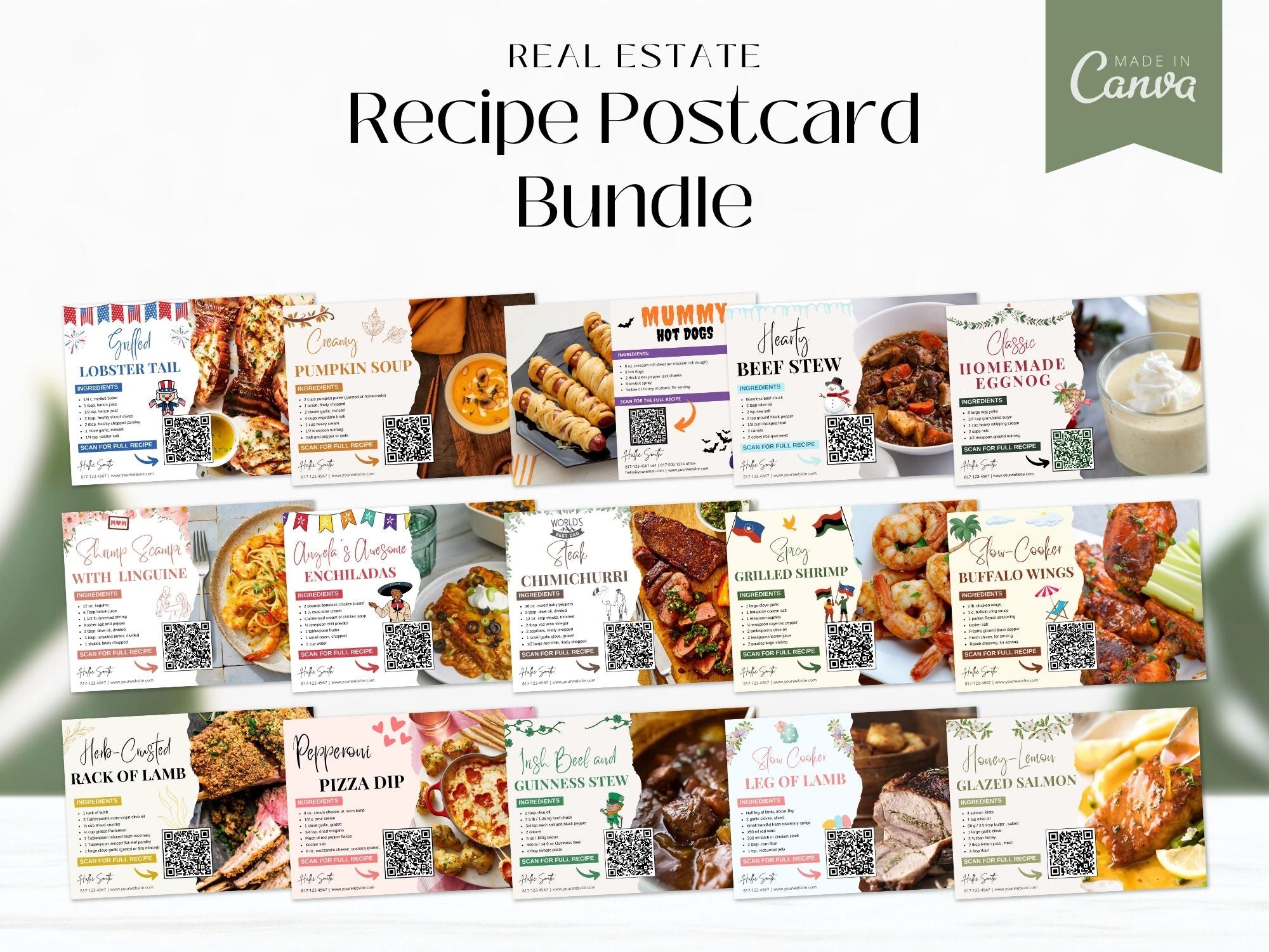 Real Estate Recipe Postcard Bundle - Add a personal touch to your marketing with mouth-watering recipes.