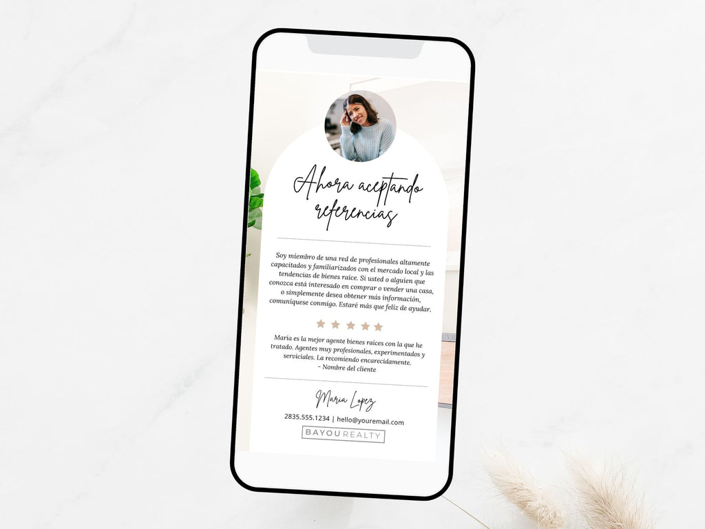Spanish Textable Now Accepting Referrals - Extend an invitation in Spanish with a textable message, informing the Spanish-speaking audience that real estate professionals are open for referrals, fostering client connections and encouraging a collaborative network.