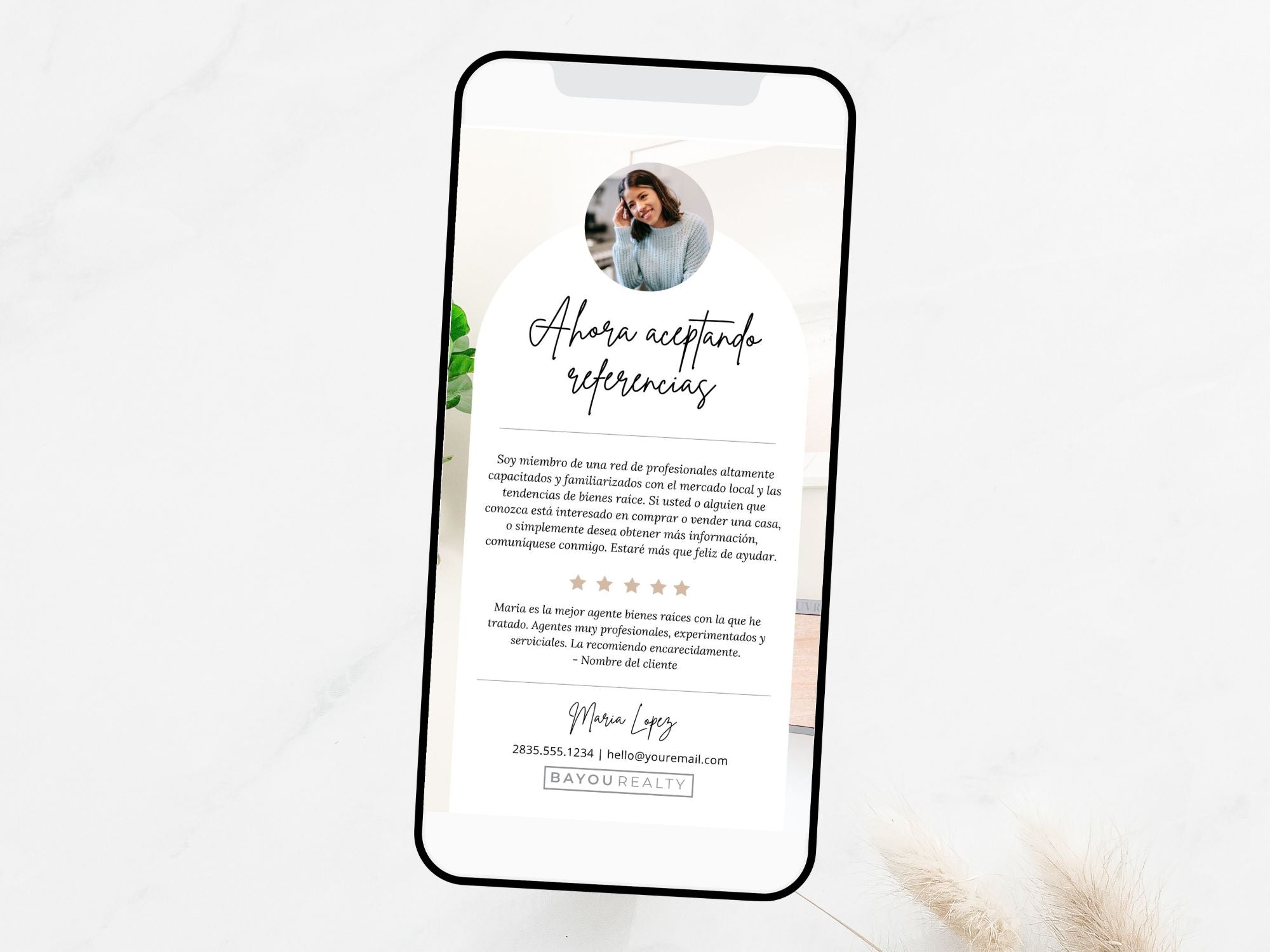 Spanish Textable Now Accepting Referrals - Extend an invitation in Spanish with a textable message, informing the Spanish-speaking audience that real estate professionals are open for referrals, fostering client connections and encouraging a collaborative network.