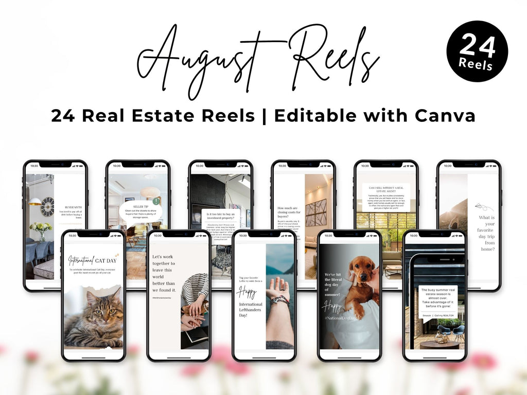 August real estate Instagram reels designed for consistent social media presence