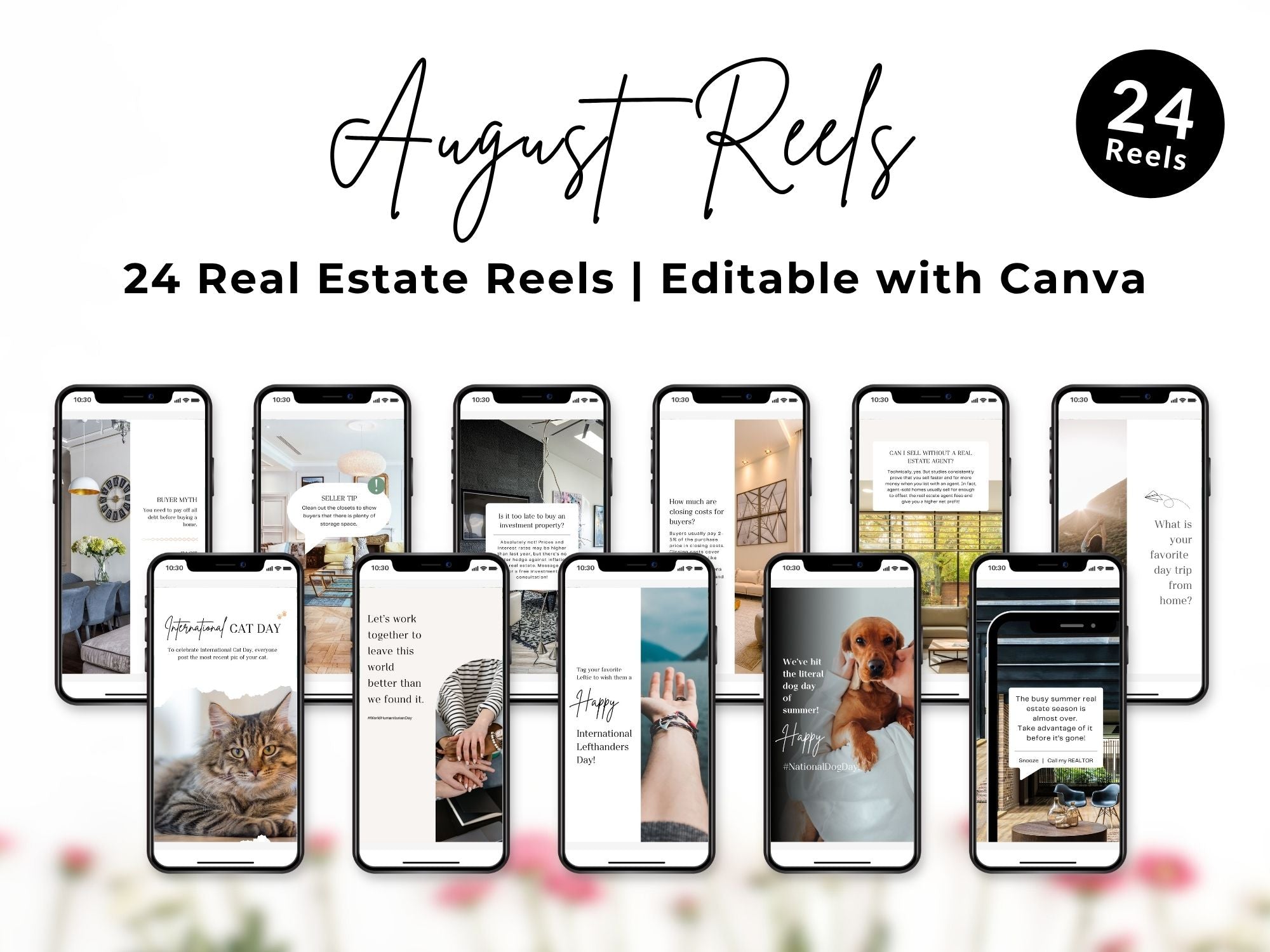 August real estate Instagram reels designed for consistent social media presence