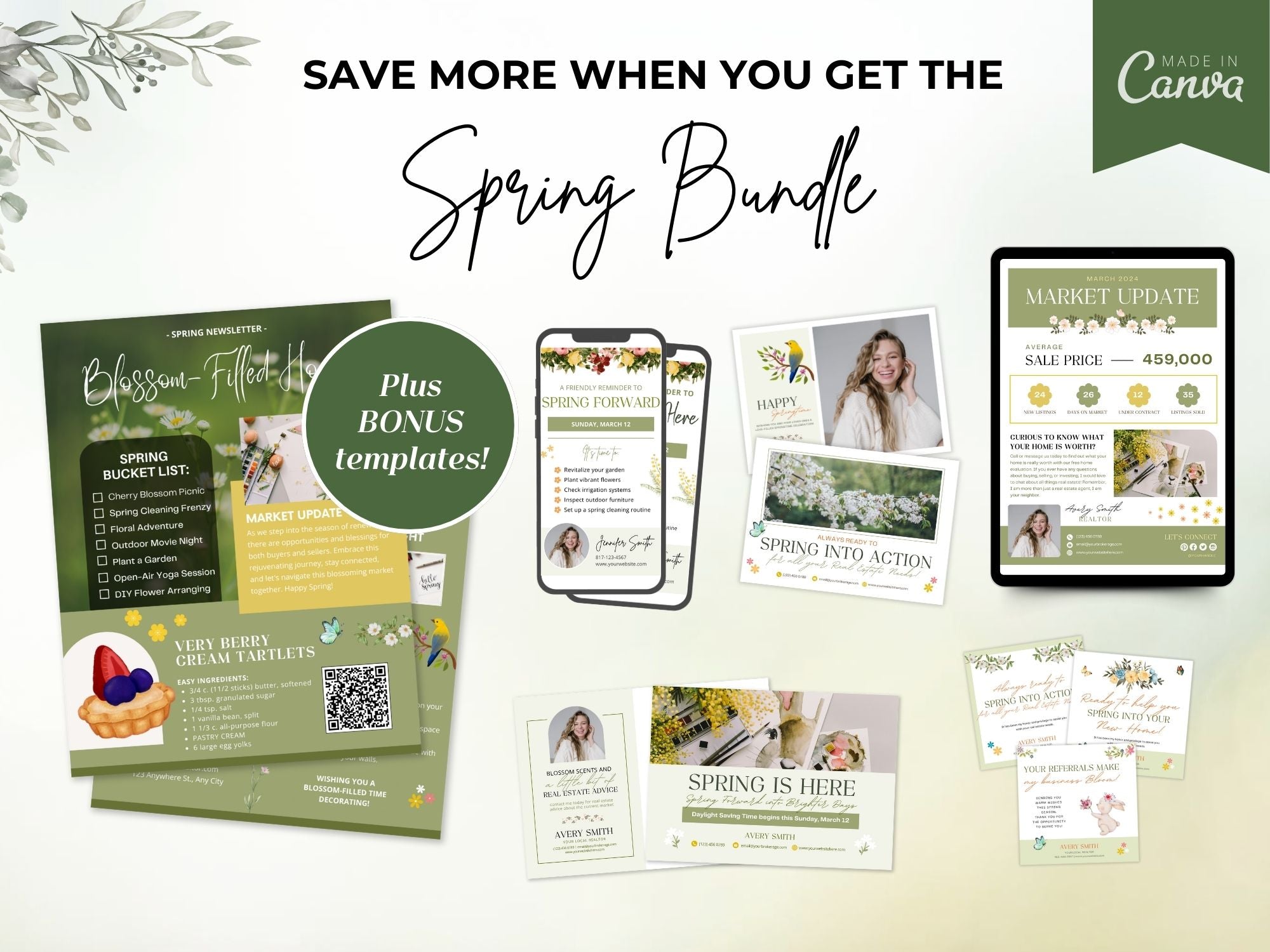 Spring Bundle - A collection of vibrant marketing materials for real estate professionals during the spring season.