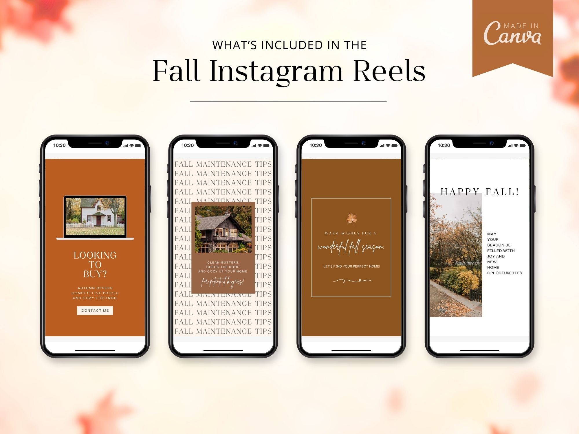 Fall Instagram Reels Vol 01 - Seasonal real estate-themed reels for autumn promotions.