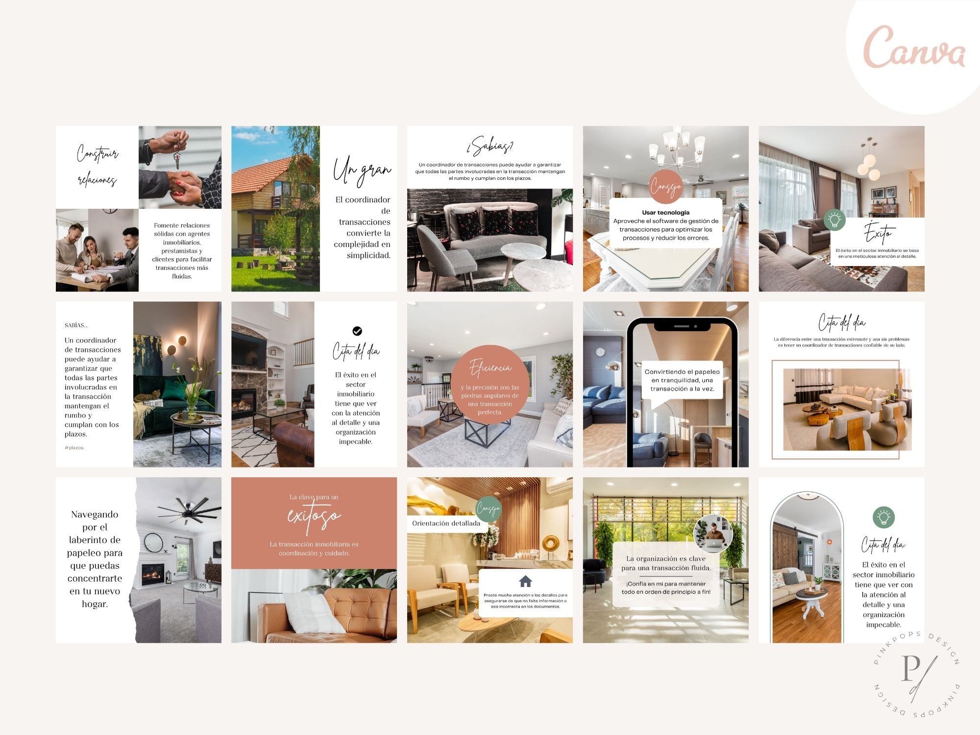  Spanish Transaction Coordinator Instagram Posts- Essential transaction tips templates for  Spanish-speaking clients.