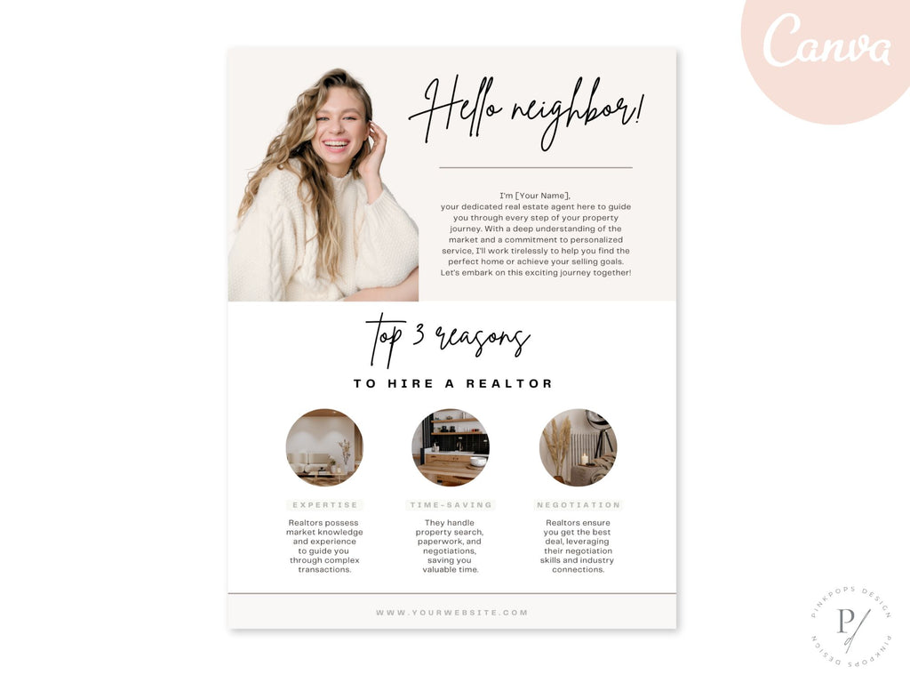 Work With Realtor Bundle - Essential marketing tools for realtors including postcard, flyer, and textable.