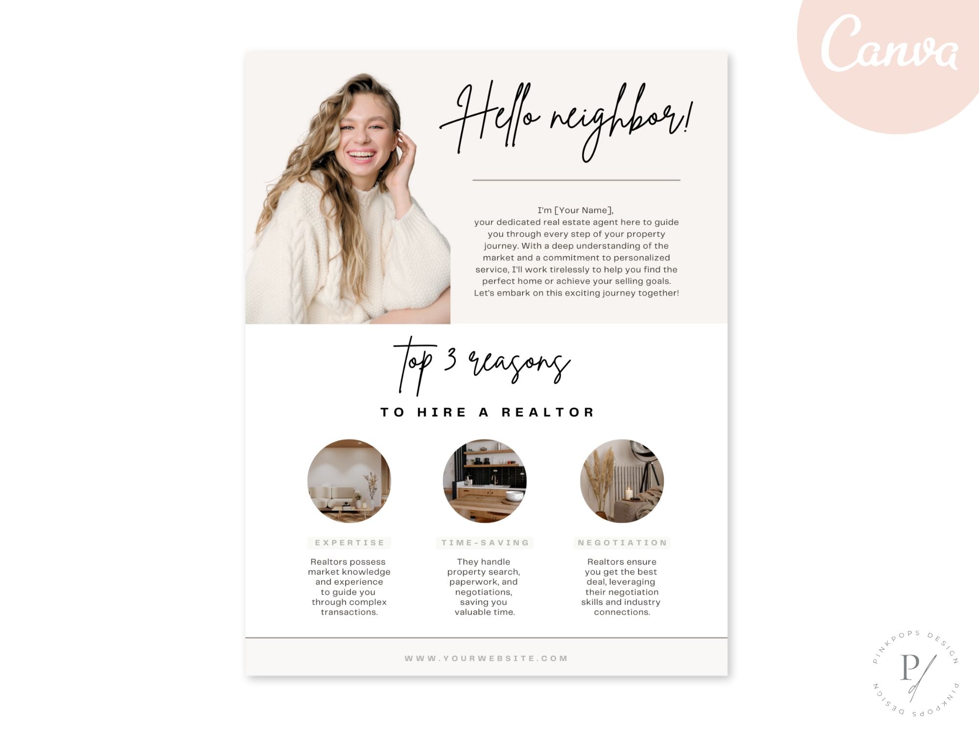 Work With Realtor Bundle - Essential marketing tools for realtors including postcard, flyer, and textable.