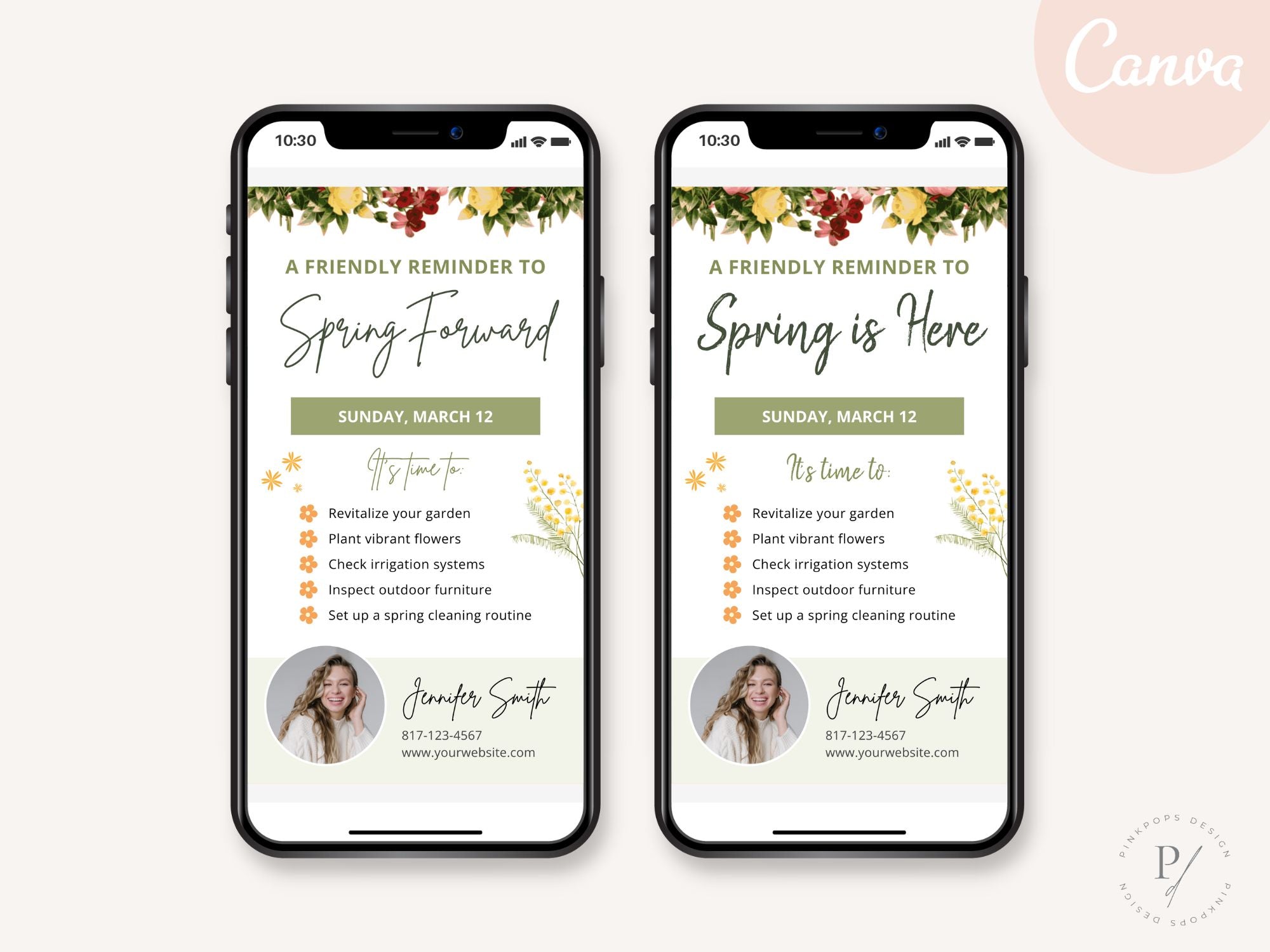 Spring Forward Digital Card Vol 01 - Professionally designed real estate digital card for a timely reminder of daylight saving time.