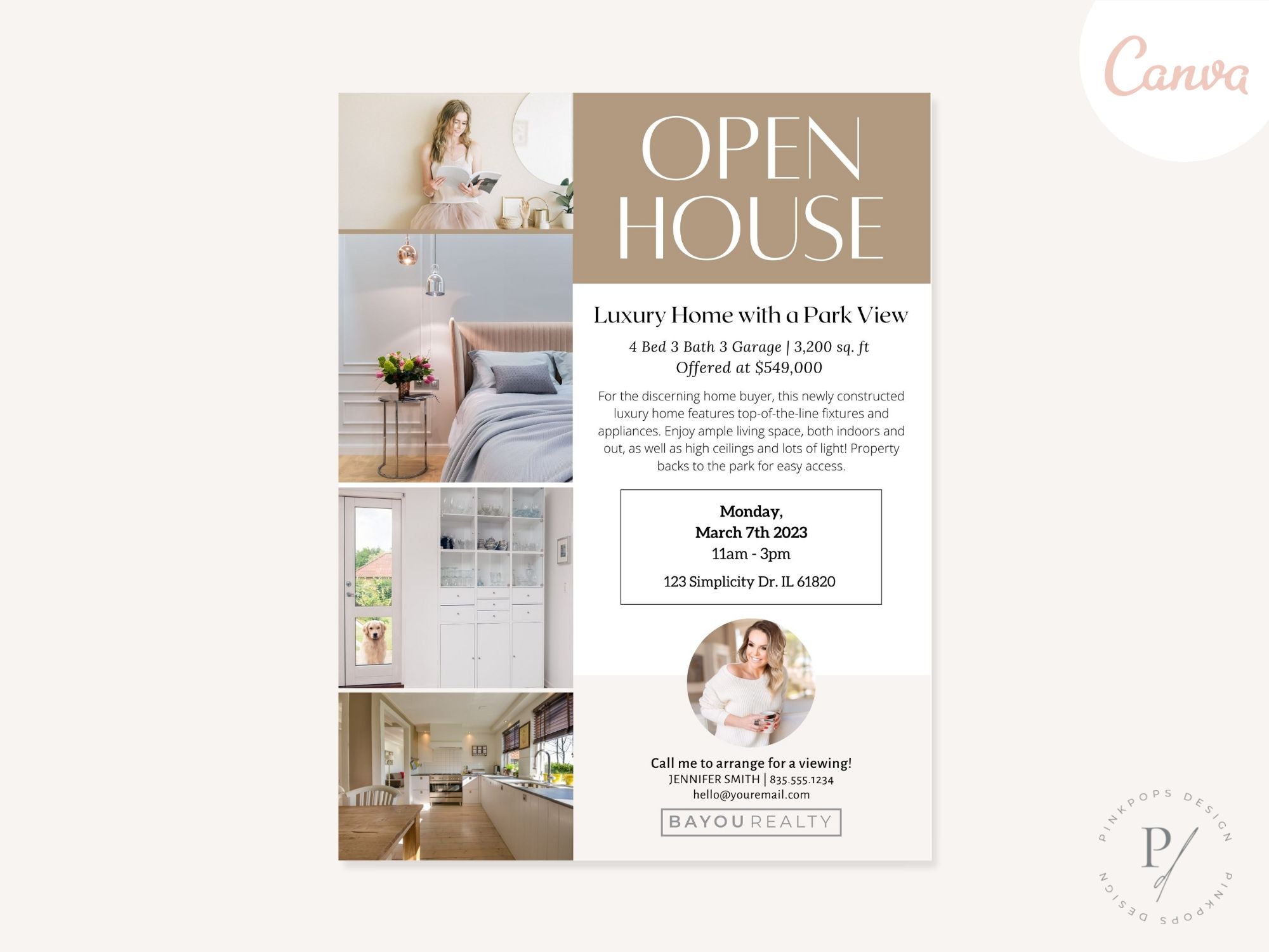 Real Estate Luxury Open House Flyer - Visually stunning tool for promoting high-end open house events in the luxury real estate market.